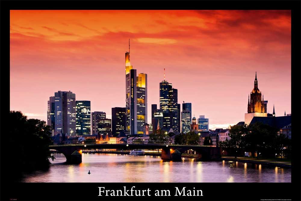 Poster Deutsche Städte - Плакат - Frankfurt am Main - Skyline