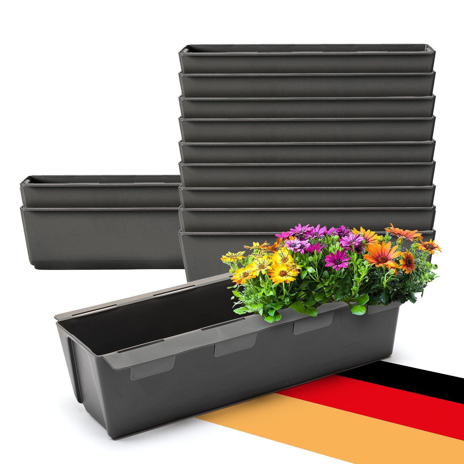 BigDean Blumenkasten Paletten-Einsatz zum Einhängen 37cm anthrazit Pflanzka günstig online kaufen