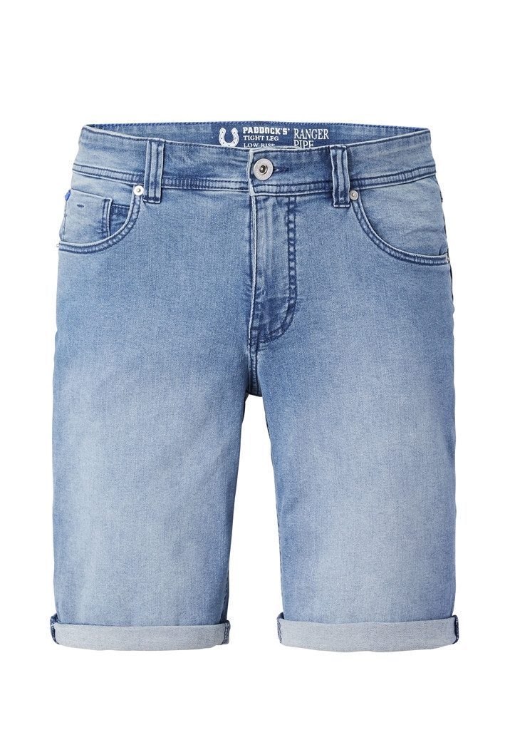 Paddock's 5-Pocket-Jeans PADDOCKS RANGER PIPE BERMUDA bleach used 80195 4109.4820 - LIGHT DENIM
