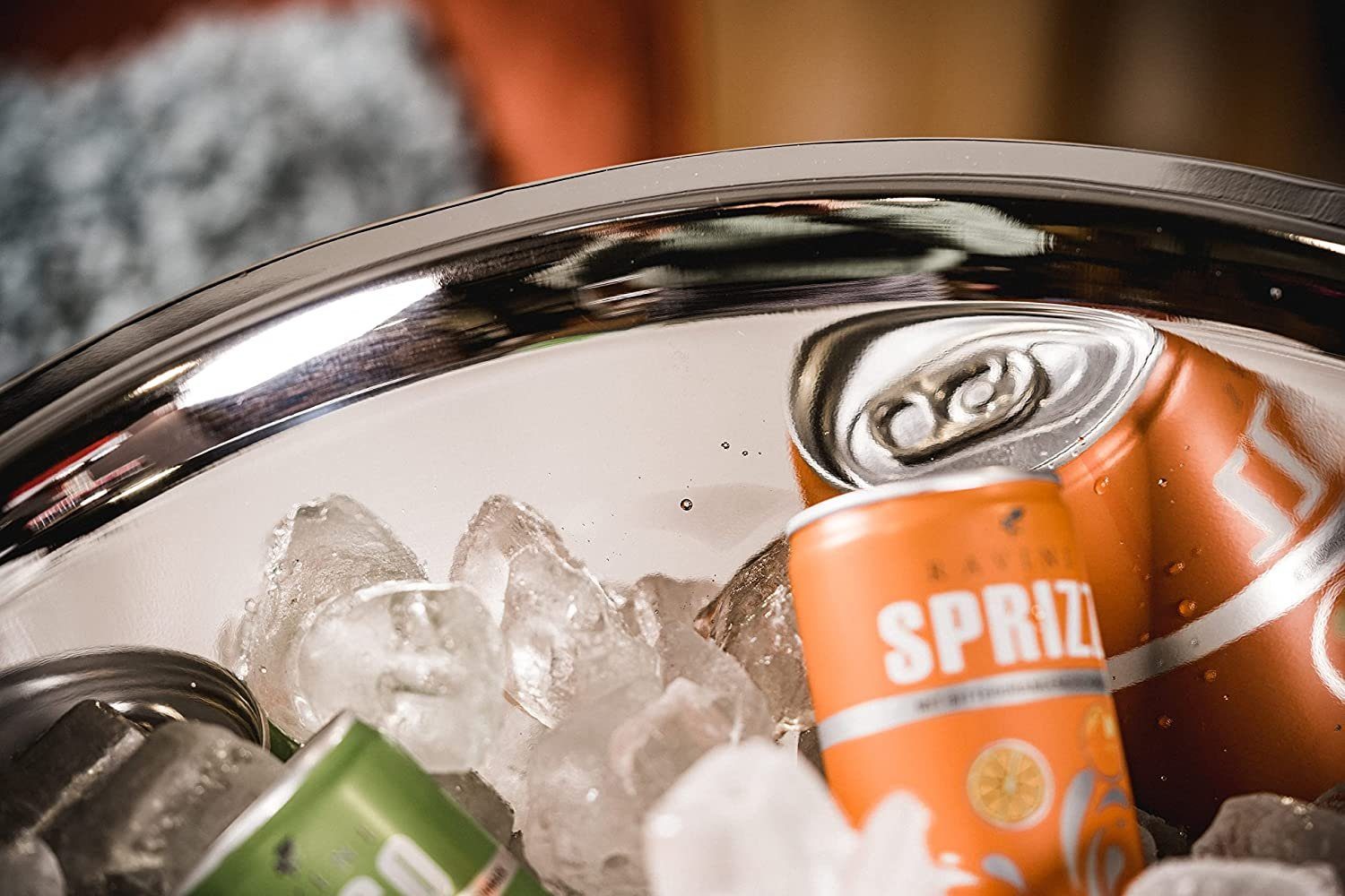 MichaelNoll Wein- und Sektkühler Champagnerkühler doppelwandig Flaschenkühler Edelstahl Silber - 43 cm