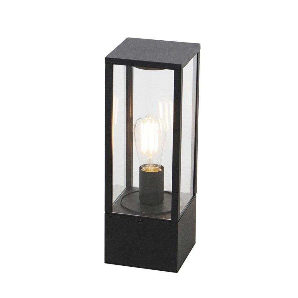 Qazqa Außen-Stehlampe Charlois, ohne Leuchtmittel, Warmweiß, QAZQA Außen­poller­leuchte, e27, Schwarz, Aluminium, Design