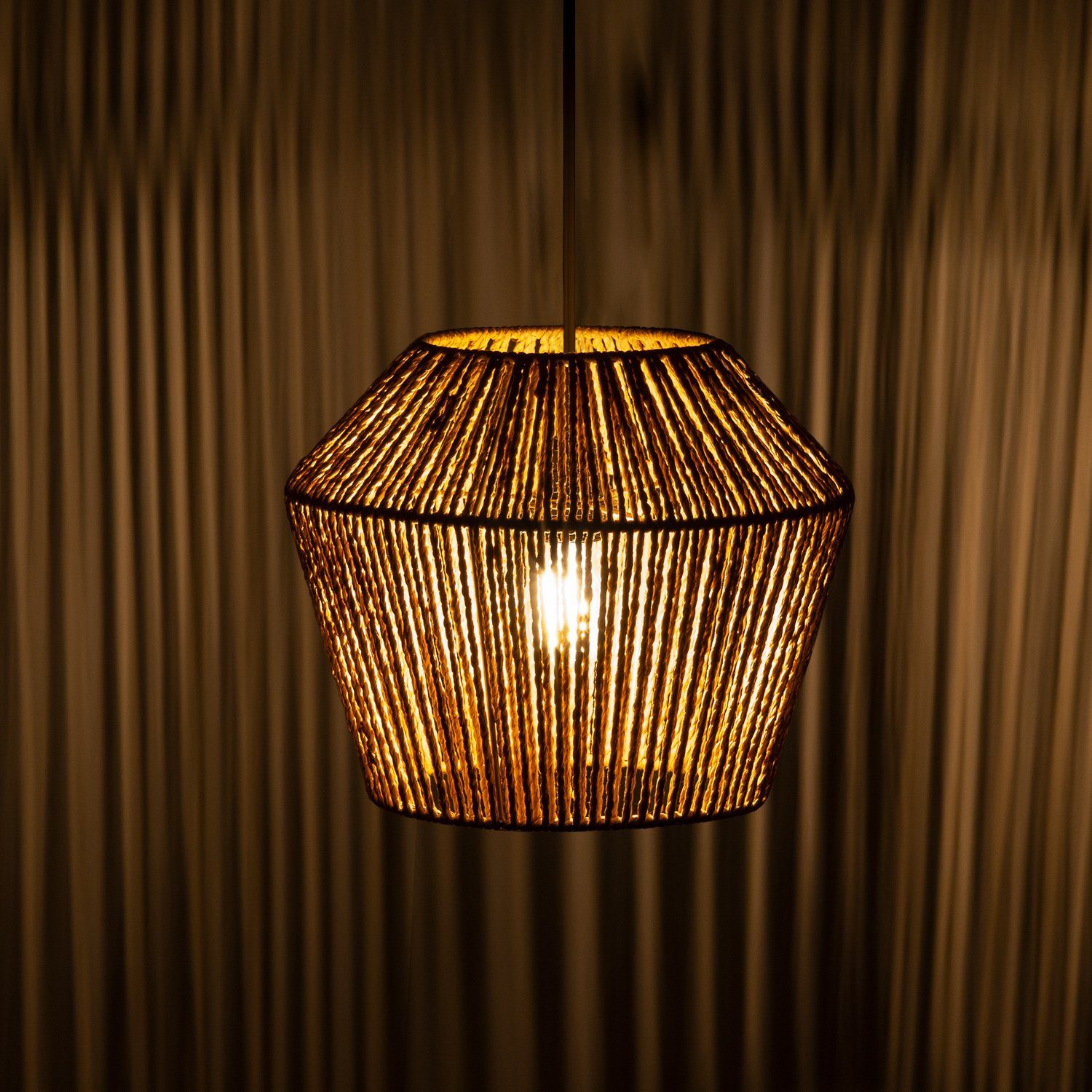 Paco Home Pendelleuchte Pinto, ohne Leuchtmittel, Deckenlampe aus Aluminium und Papier, Ø Schirm ca. 33 cm, Fassung E27