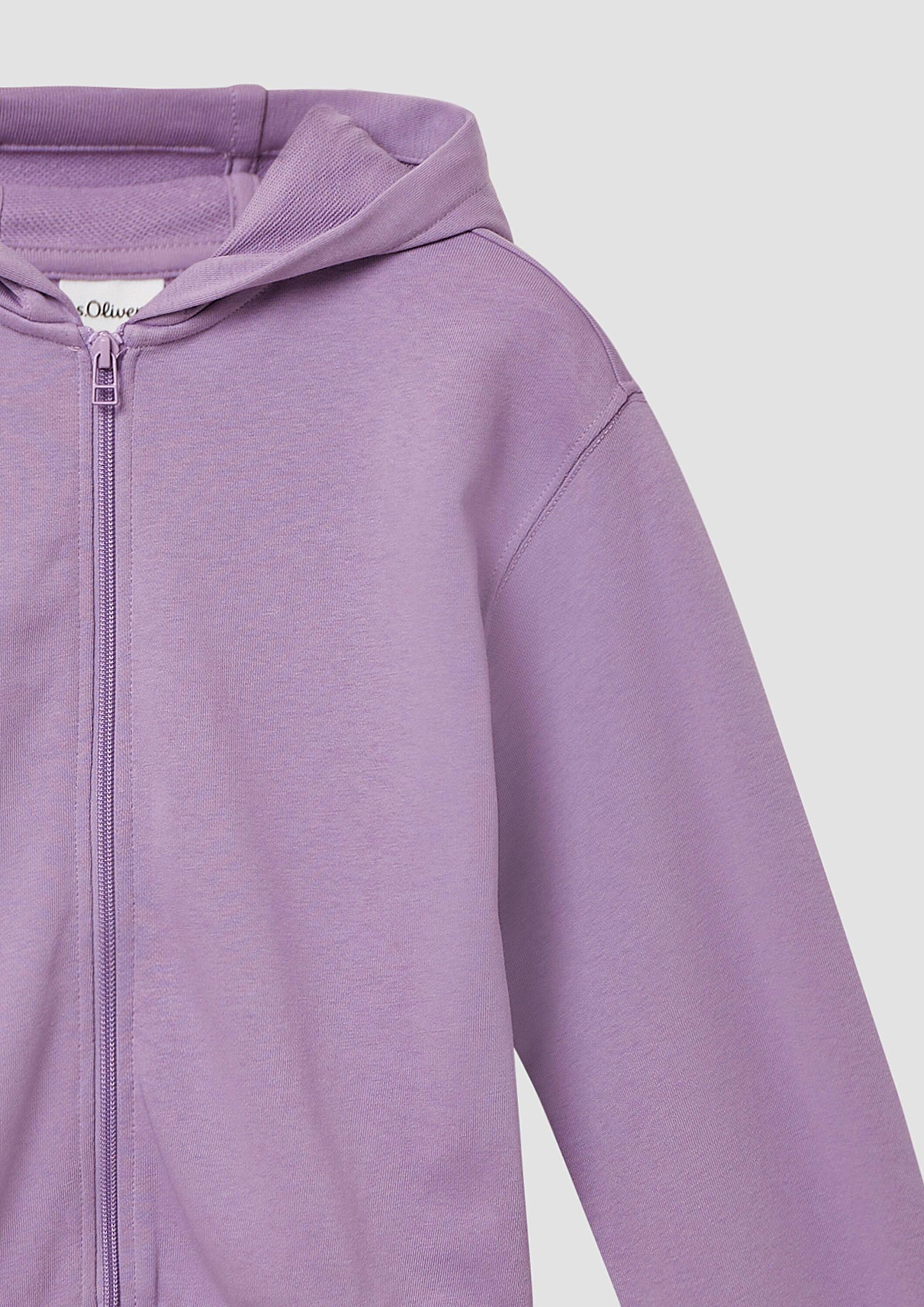 s.Oliver Sweatjacke Sweatshirt Jacke Verkürzte Sweatjacke mit Kapuze und überschnittenen Schultern