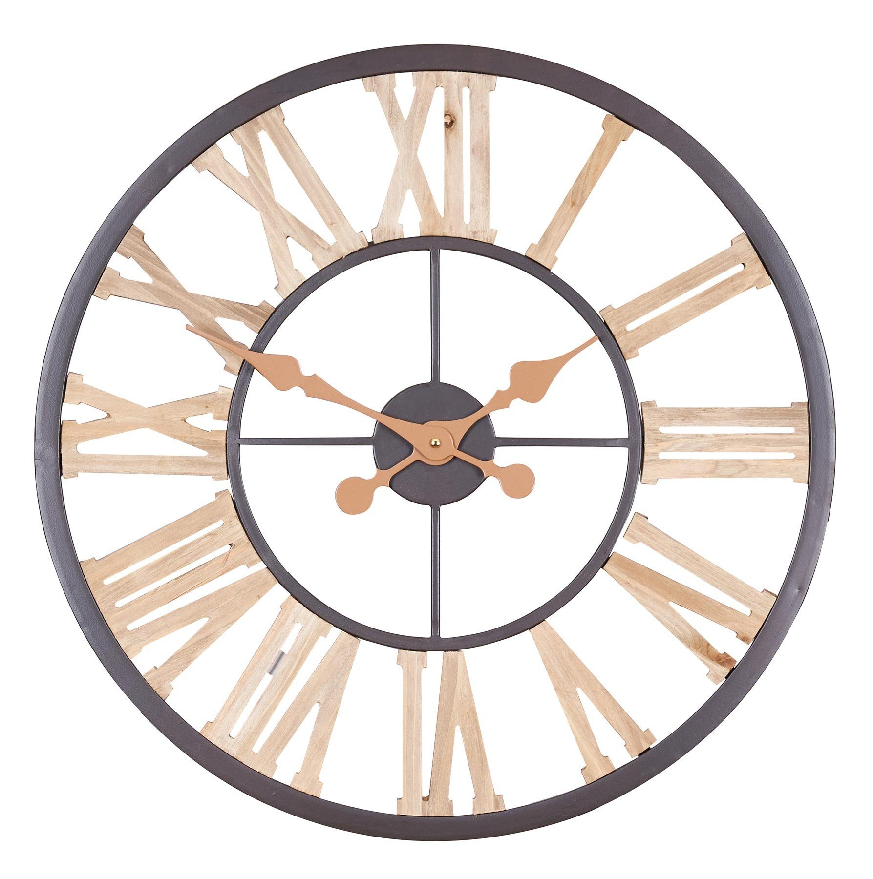 Küchenuhr 60cm Wanddeko Uhr (XXL Braun Levandeo® Holz Wanduhr Dekoration) Wanduhr