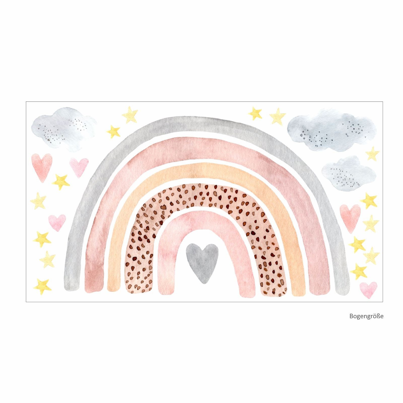 nikima Wandtattoo 227 Wandtattoo Regenbogen Wolken - Größe 750 x 420 mm (PV günstig online kaufen