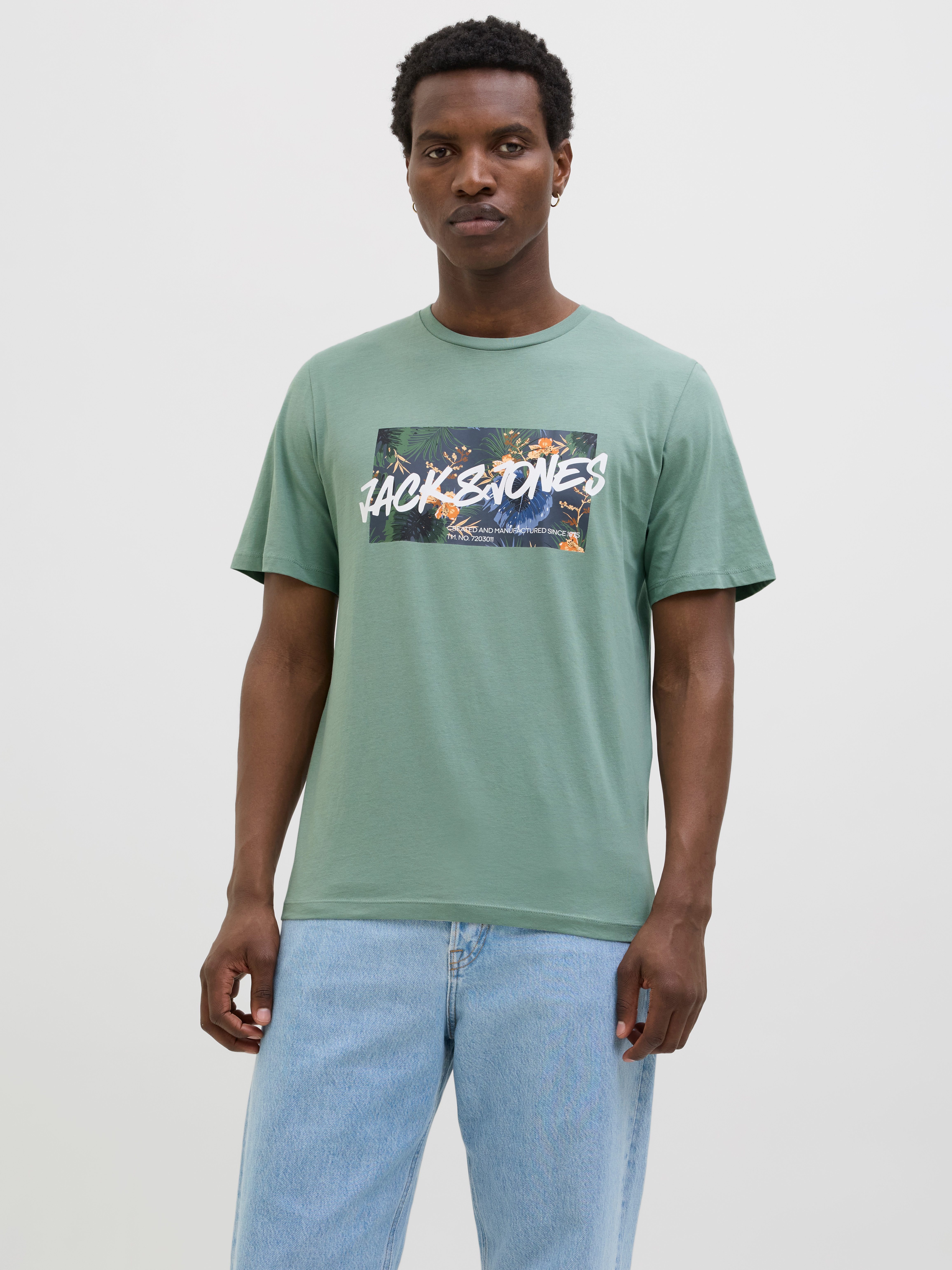 Jack & Jones Print-Shirt JJHAWAII SHAPE TEE SS CREW NECK günstig online kaufen