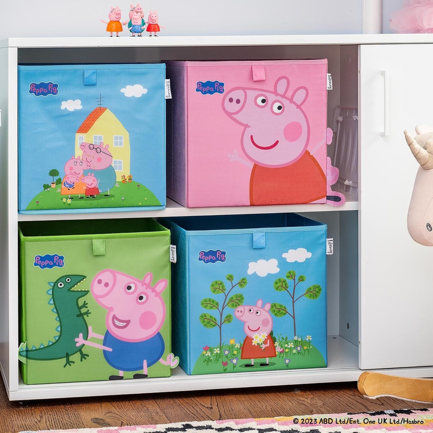 Lifeney Aufbewahrungsbox 1x meets Peppa Wutz Aufbewahrungsboxen für Kinder 4er Set (4 St), Box-Set mit Peppa Pig Motiven zur Aufbewahrung von Spielzeug – Bild 2 von 5