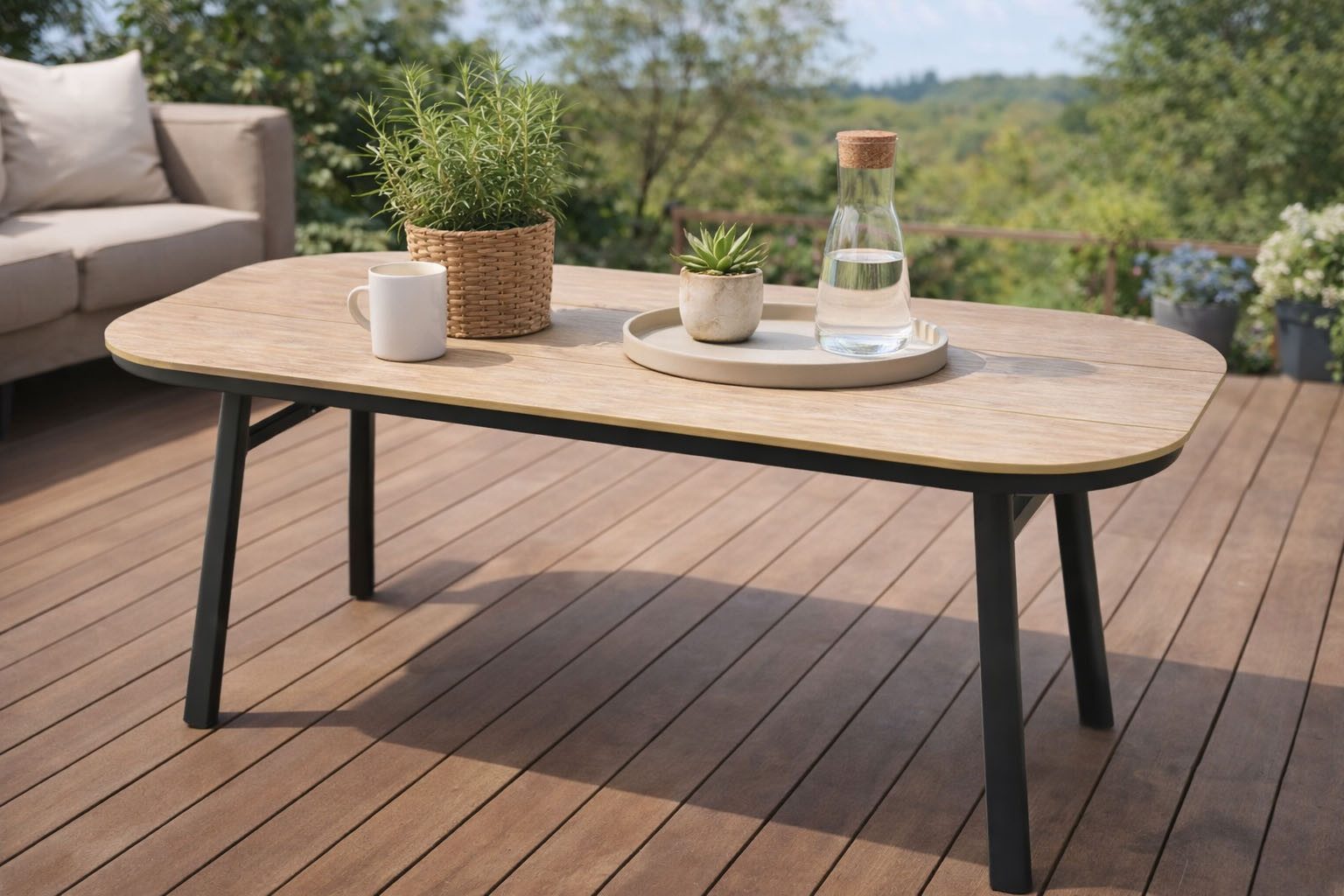 Destiny Esstisch SAN MARINO Tisch, halboval 180x90x74cm, holzfarben