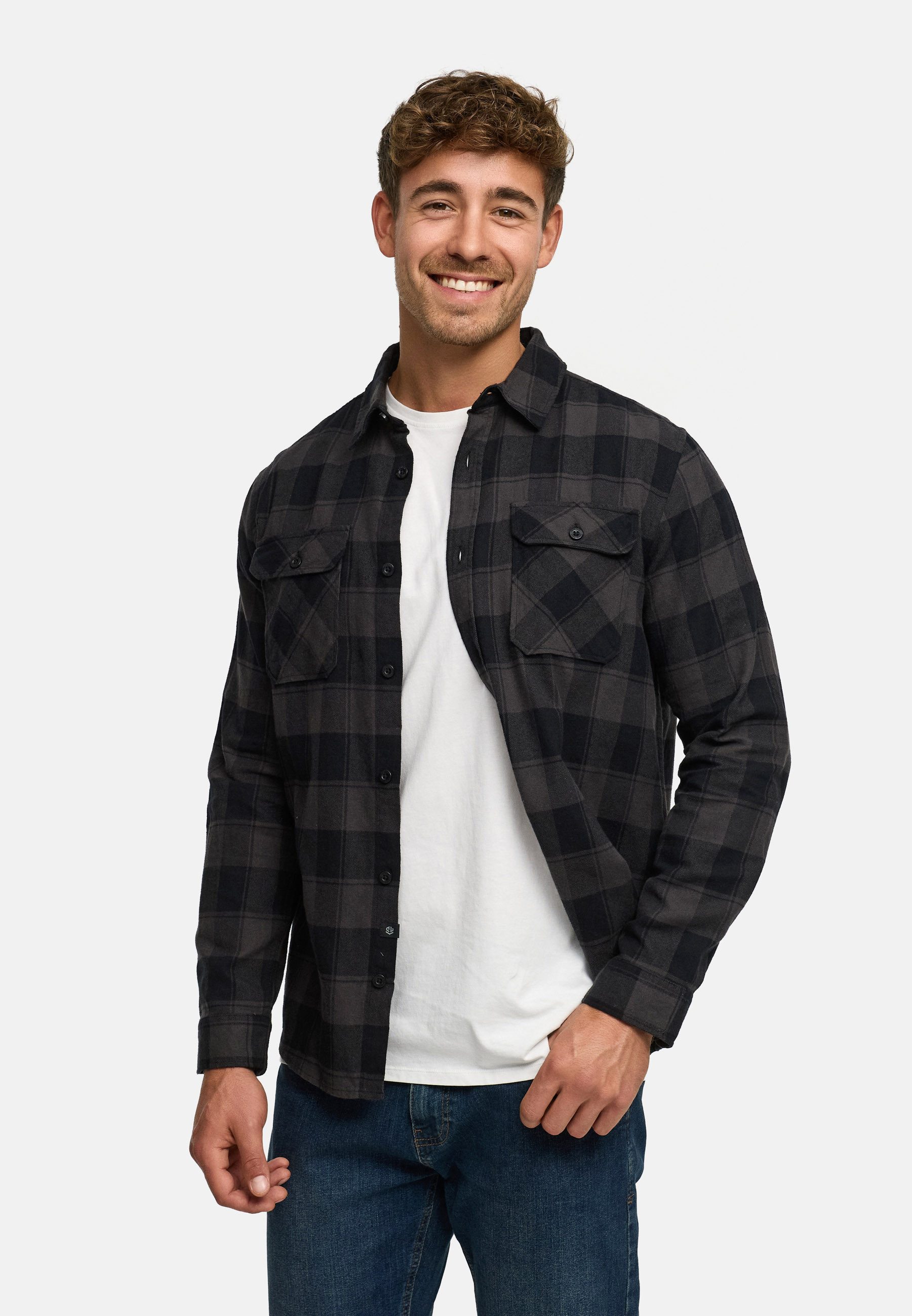 Indicode Langarmhemd Herren INBakula Langarmhemd im Karo-Design Lässiges La günstig online kaufen