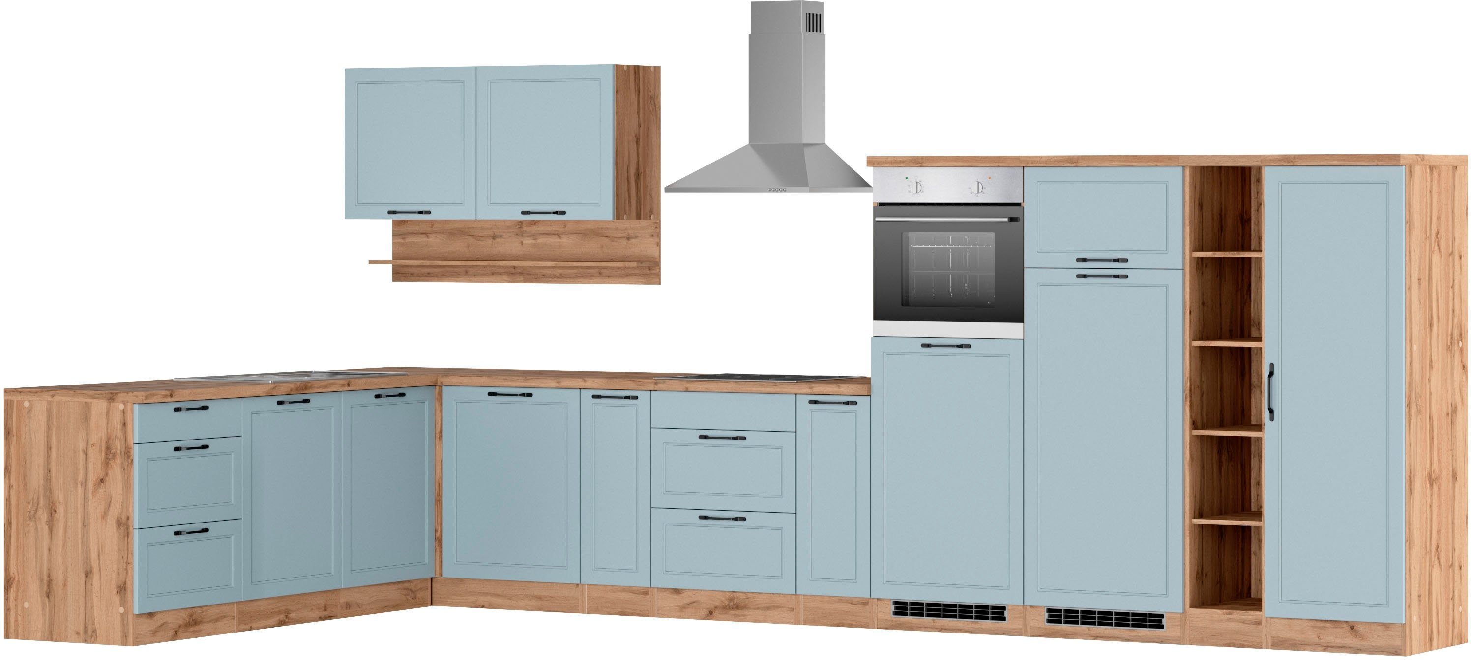 KOCHSTATION Winkelküche KS-Lana, Stellbreite 240/440 cm, wahlweise mit E-Geräten
