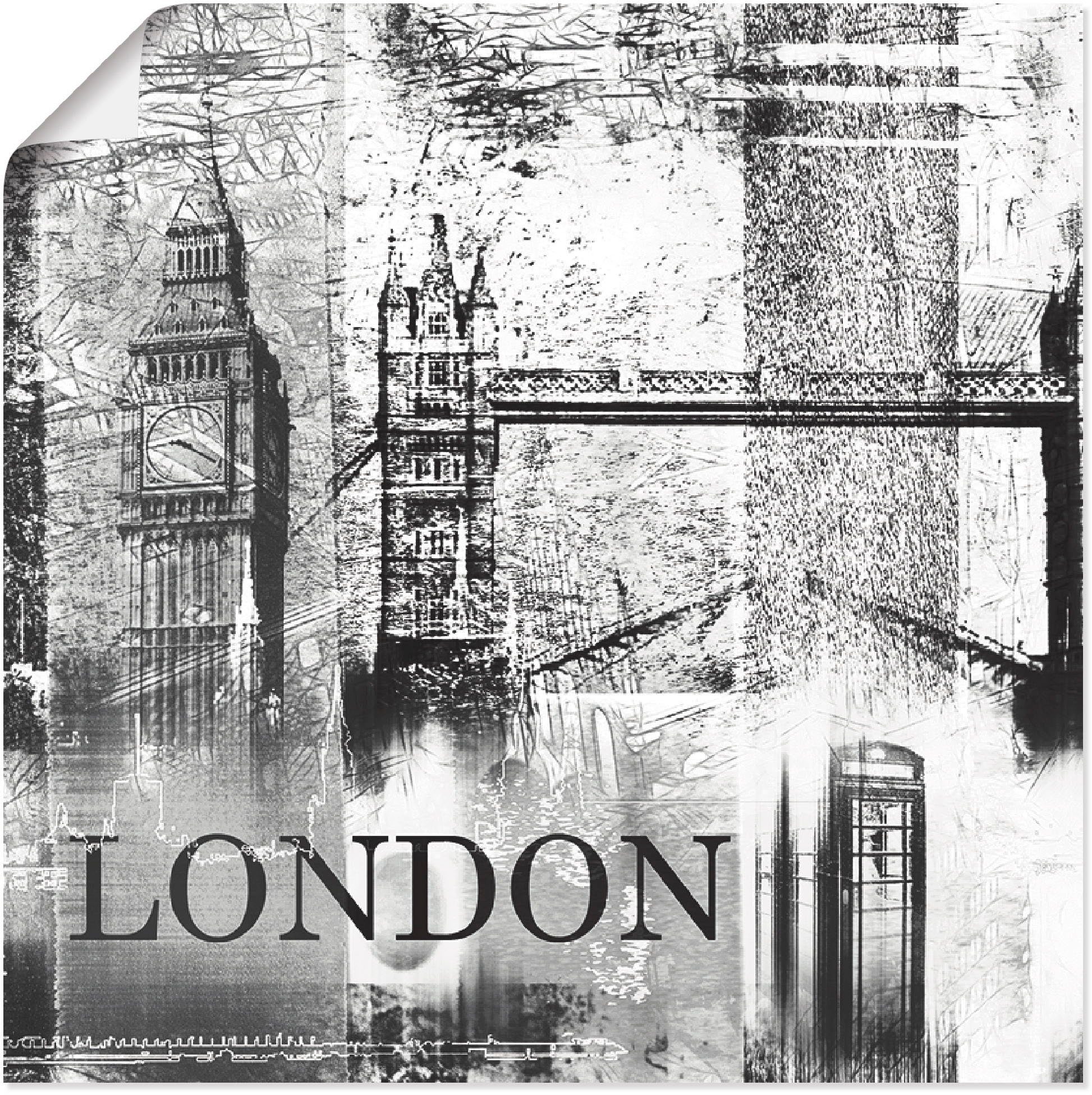 Artland Wandbild London Skyline Abstrakte Collage 04, Gebäude (1 St), als Leinwandbild, Wandaufkleber oder Poster in versch. Größen