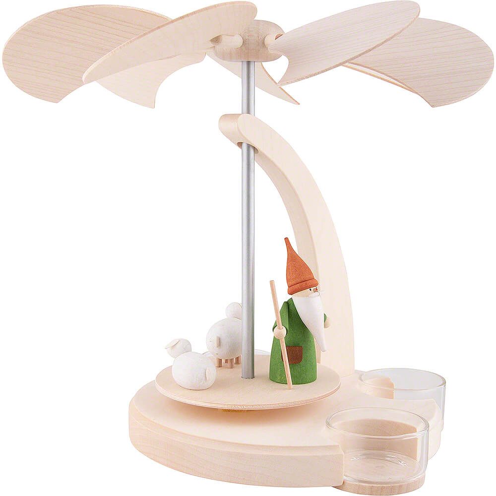 Seiffener Volkskunst Weihnachtspyramide 1-stöckige Bogenpyramide Schäferwichtel (18cm) von Seiffener Volkskuns