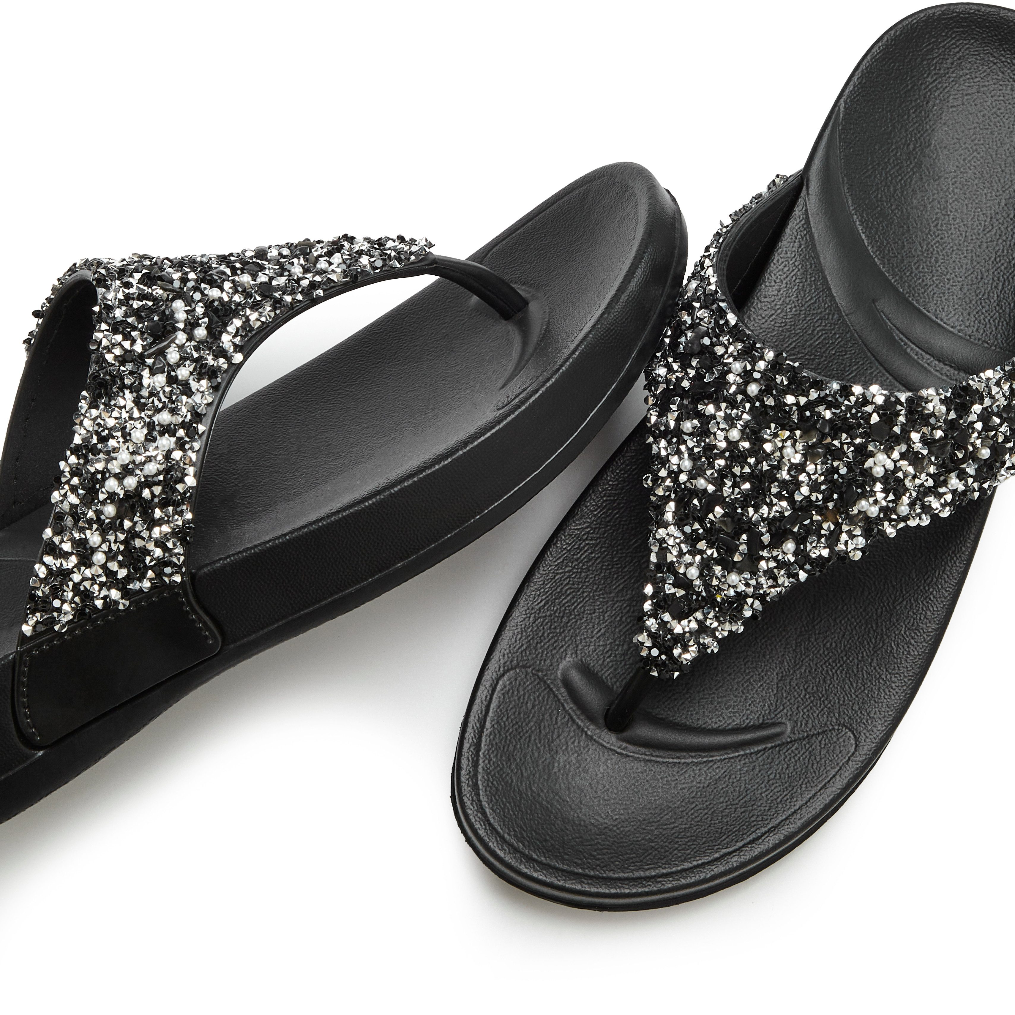 Vivance by Lascana Flip Flop, Badelatsche, Badeschuhe, Pantolette, Zehentrenner, Badezehentrenner NEU Sommerschuh mit modischem Glitzerdetail VEGAN – Bild 4 von 5