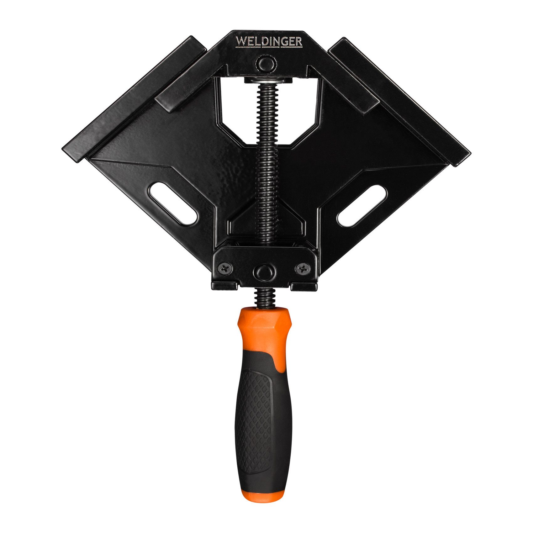 WELDINGER Schraubzwinge Winkelspanner rechtwinklig Spannbereich 70 mm für Metall oder Holz, (1 St), Spannbereich 70 mm, Backenbreite 60 mm, Backentiefe 35 mm
