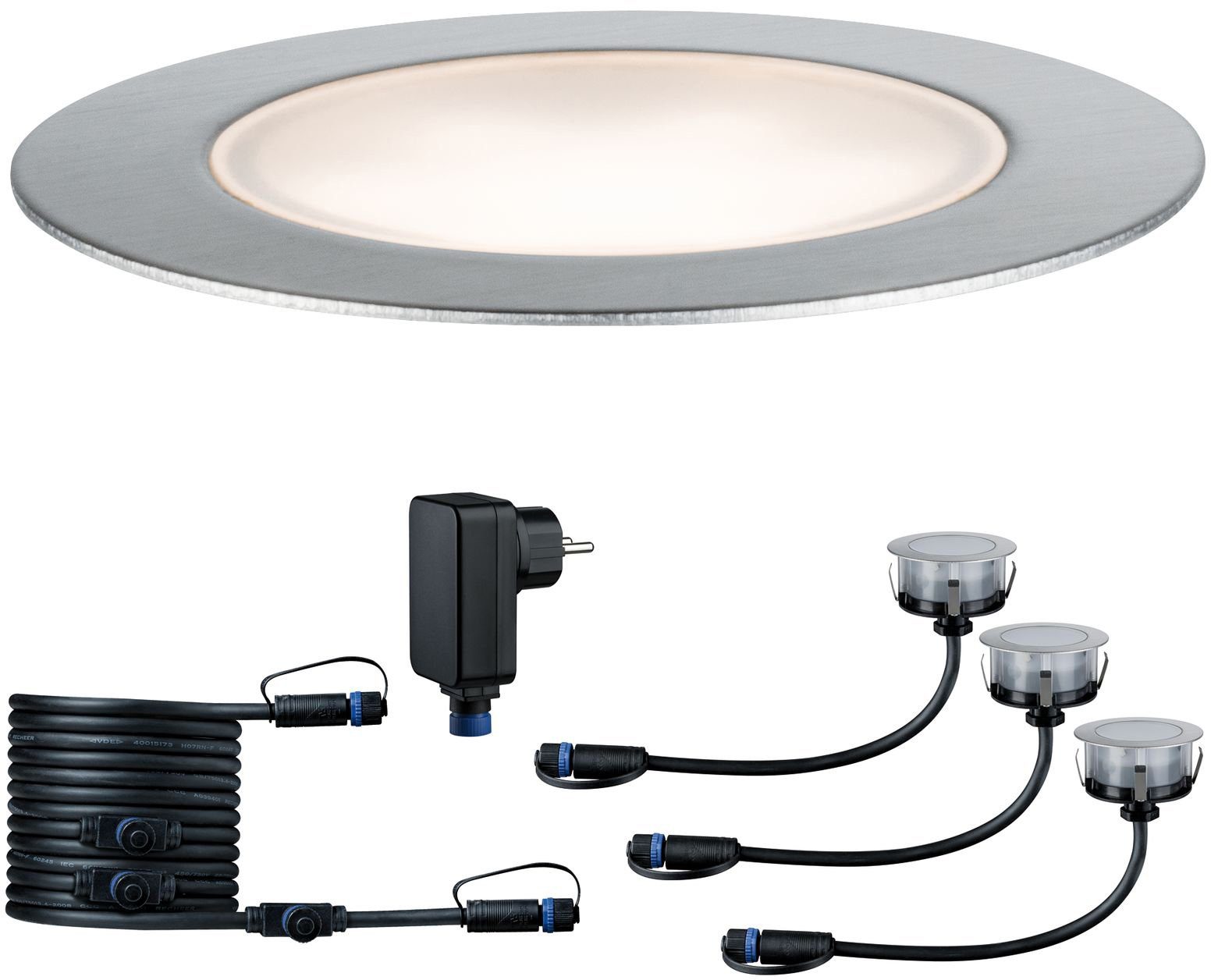 Paulmann LED 3000K fest & Warmweiß, LED Plug & Einbauleuchte Plug Shine, integriert, LED-Modul, Shine, IP65