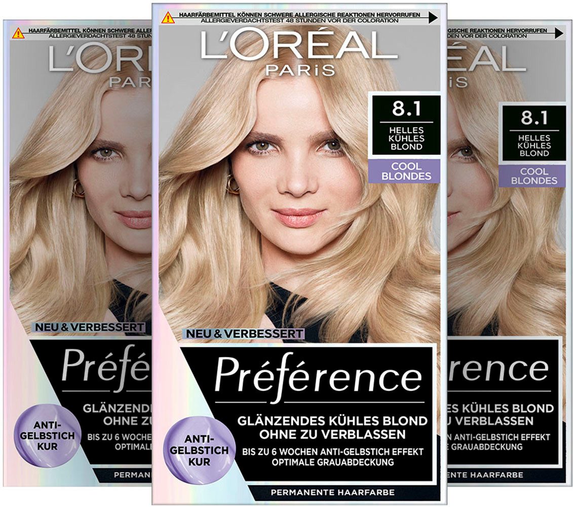 L'ORÉAL PARIS Haarfarbe Preference Cool Blondes, langer Farbglanz