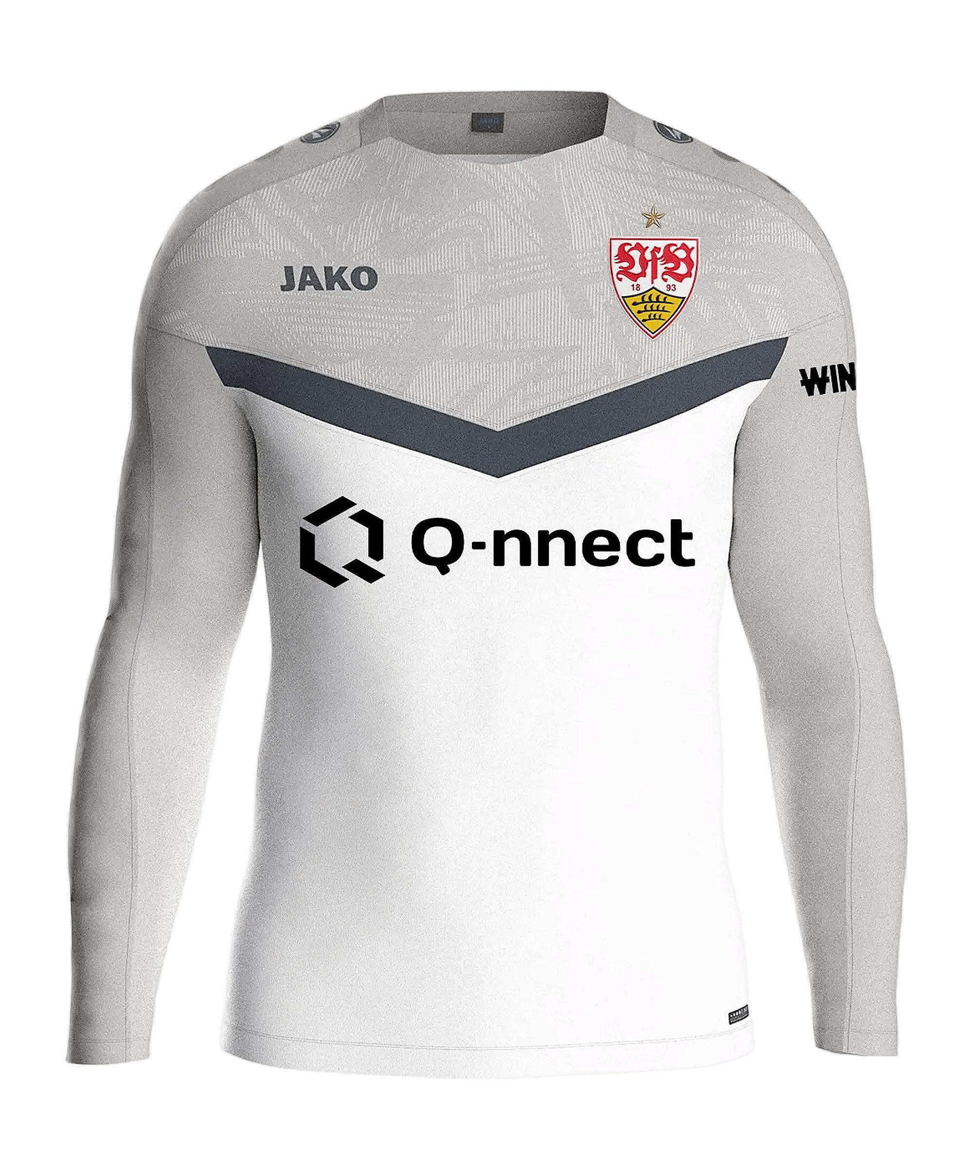 Jako T-Shirt JAKO VfB Stuttgart Sweatshirt Weiß Langarm-Shirts Polyester