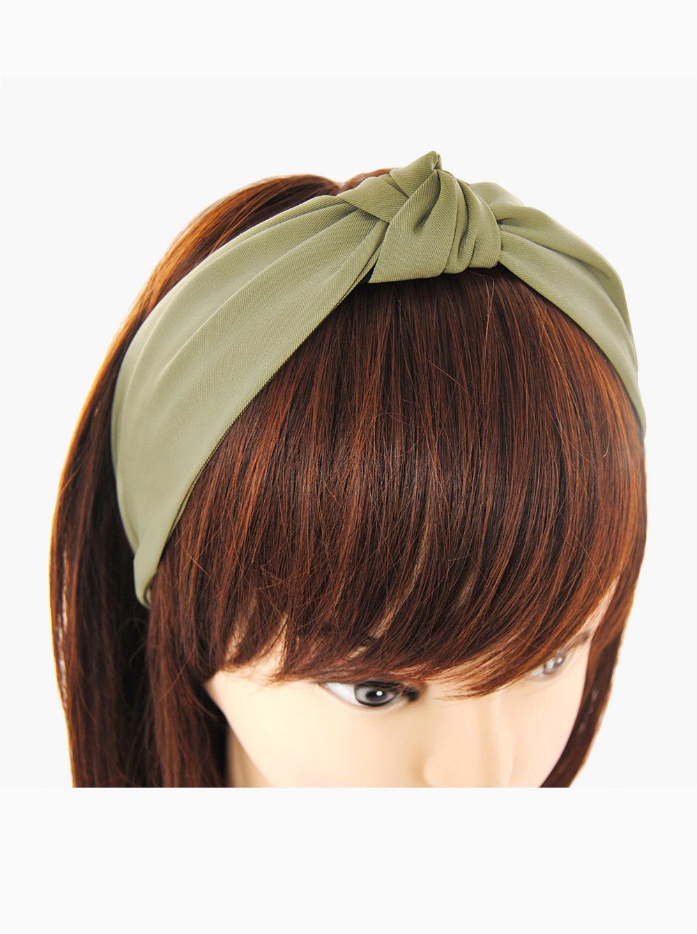 axy Haarreif Vintage Olivergrün Knoten, mit Haarreif Haareifen Haarband Damen