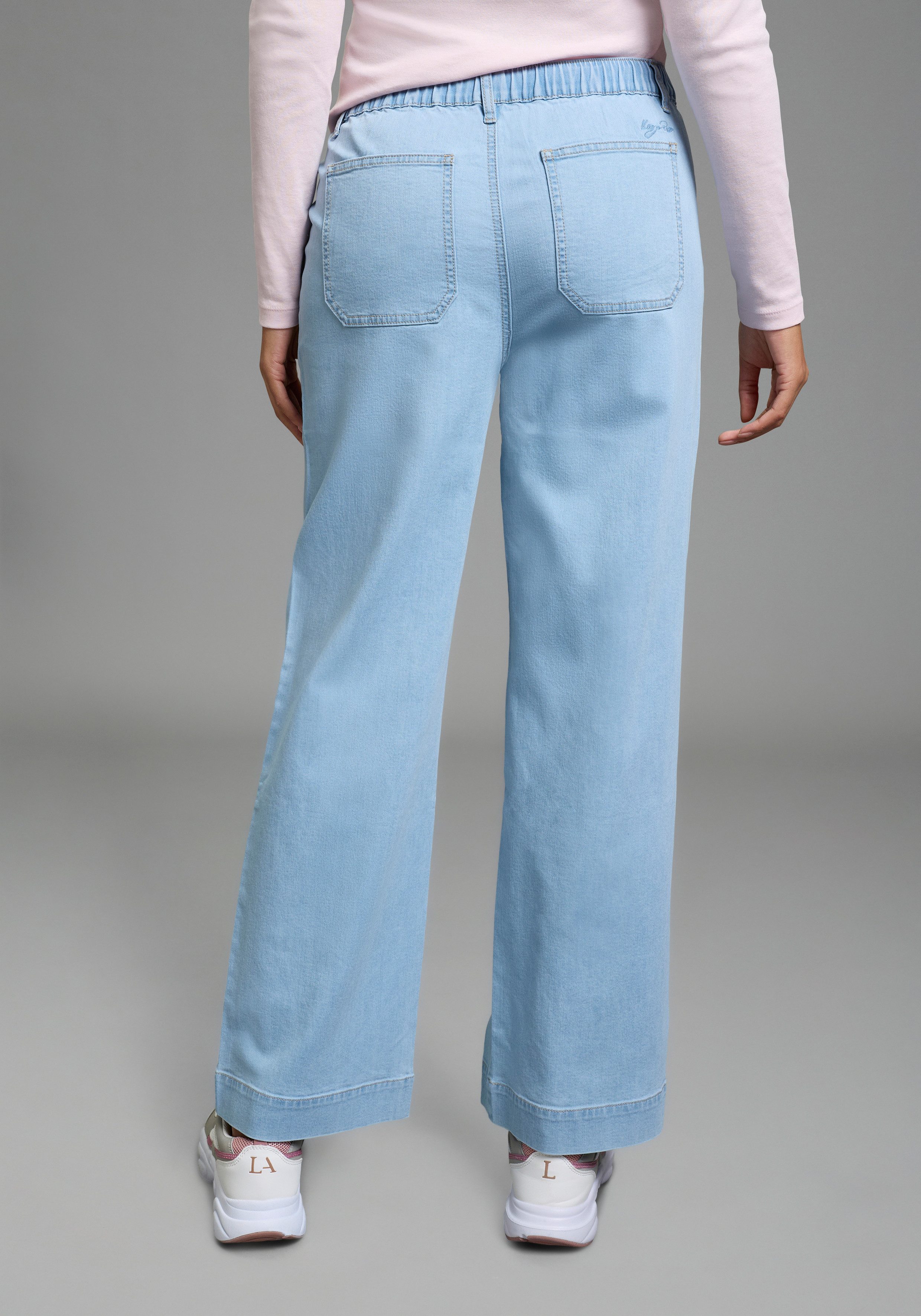 KangaROOS Weite Jeans weite Beinweite, normale Leibhöhe, knöchellanger Schnitt