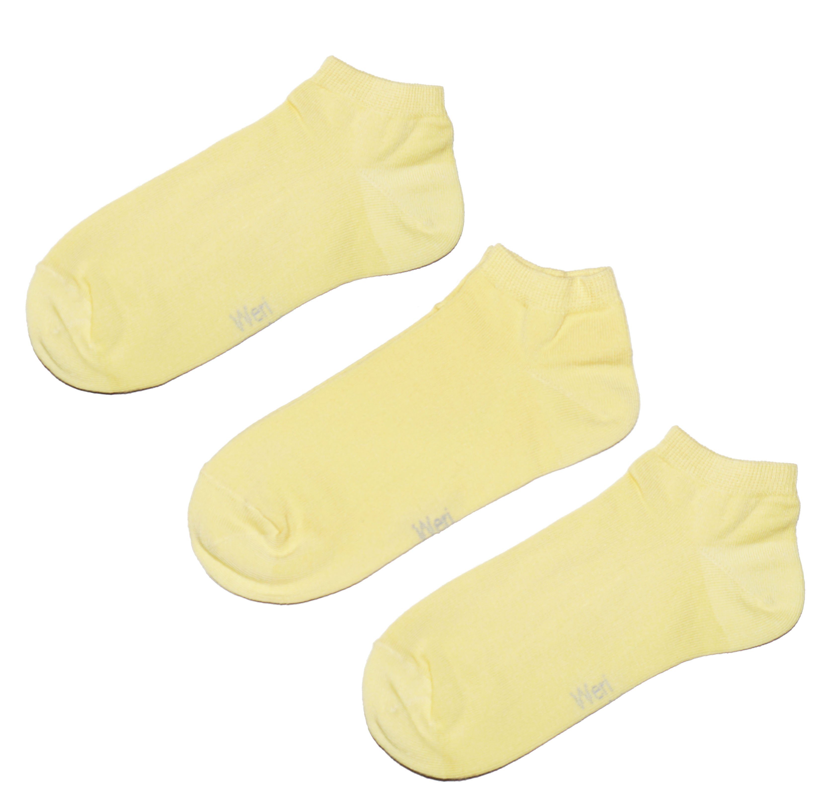WERI SPEZIALS Strumpfhersteller GmbH Sneakersocken Sneakersocken 3-er Pack für Kinder Erwachsene>Einfarbig< Baumwolle (Set, 3-Paar) 3er-Pack