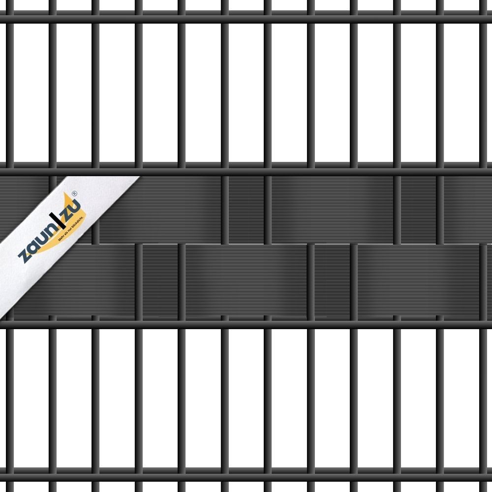 zaunzu Sichtschutzstreifen RILLE HALBE für Doppelstabzaun Bordeauxrot 2,55m, (1x Einzelstreifen, (Ein Set besteht aus 2 Halbe-Streifen), Sichtschutz), 5 Jahre garantierte Farbechtheit