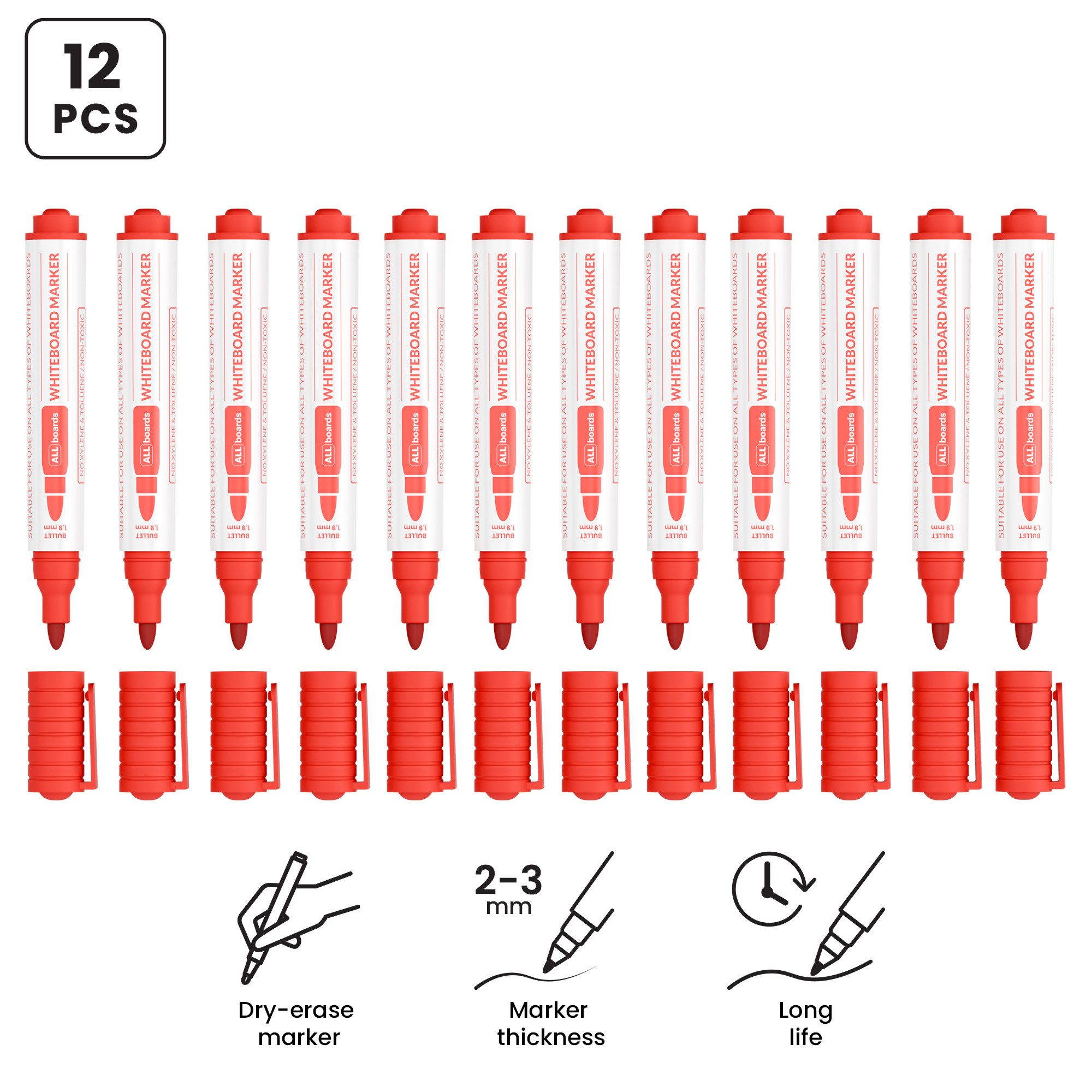 ALLboards Whiteboard Marker ALLboards Whiteboard-Marker-Set – 12 Stück