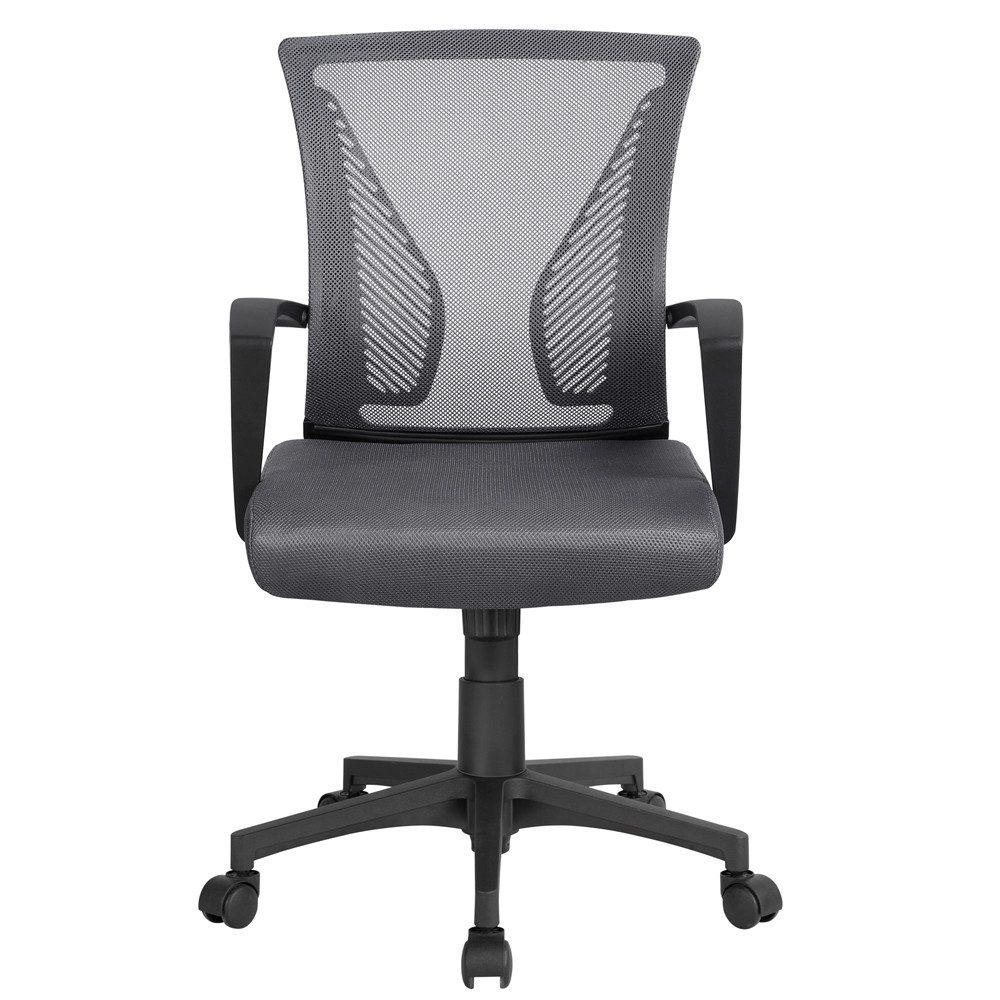 Yaheetech Bürostuhl aus Mesh-Gewebe Höhenverstellbarer Schreibtischstuhl, Ergonomischer Drehstuhl Arbeitsstuhl Computerstuhl mit Wippfunktion
