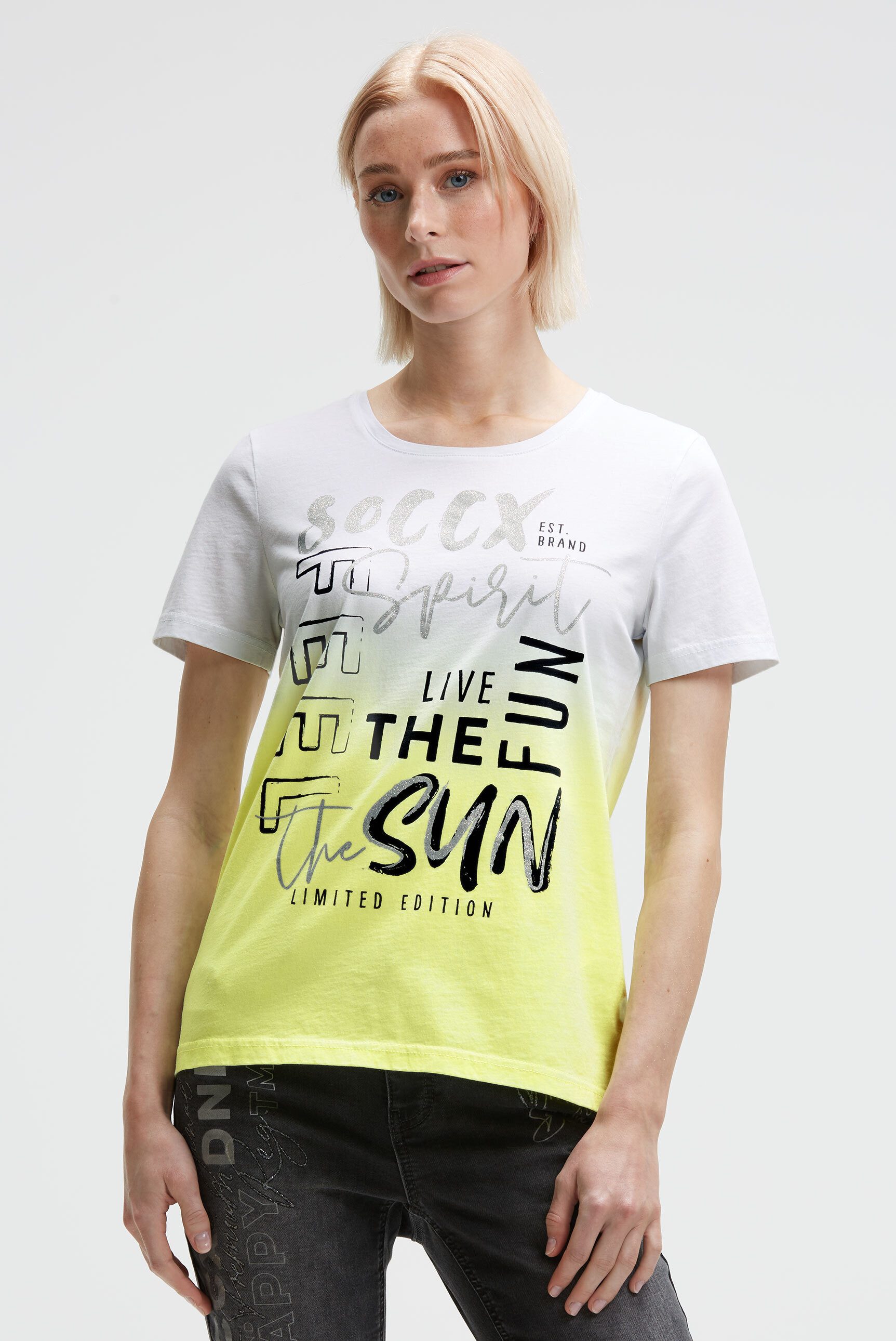 SOCCX Rundhalsshirt aus Baumwolle günstig online kaufen