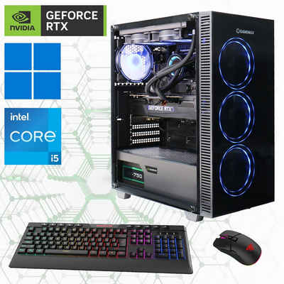 GAMEMAX Gaming-PC (Intel® Core i5 14400F, RTX 4060, 32 GB RAM, 2000 GB SSD, Wasserkühlung, DDR5 RAM, PCIe SSD Gen4, Windows 11)