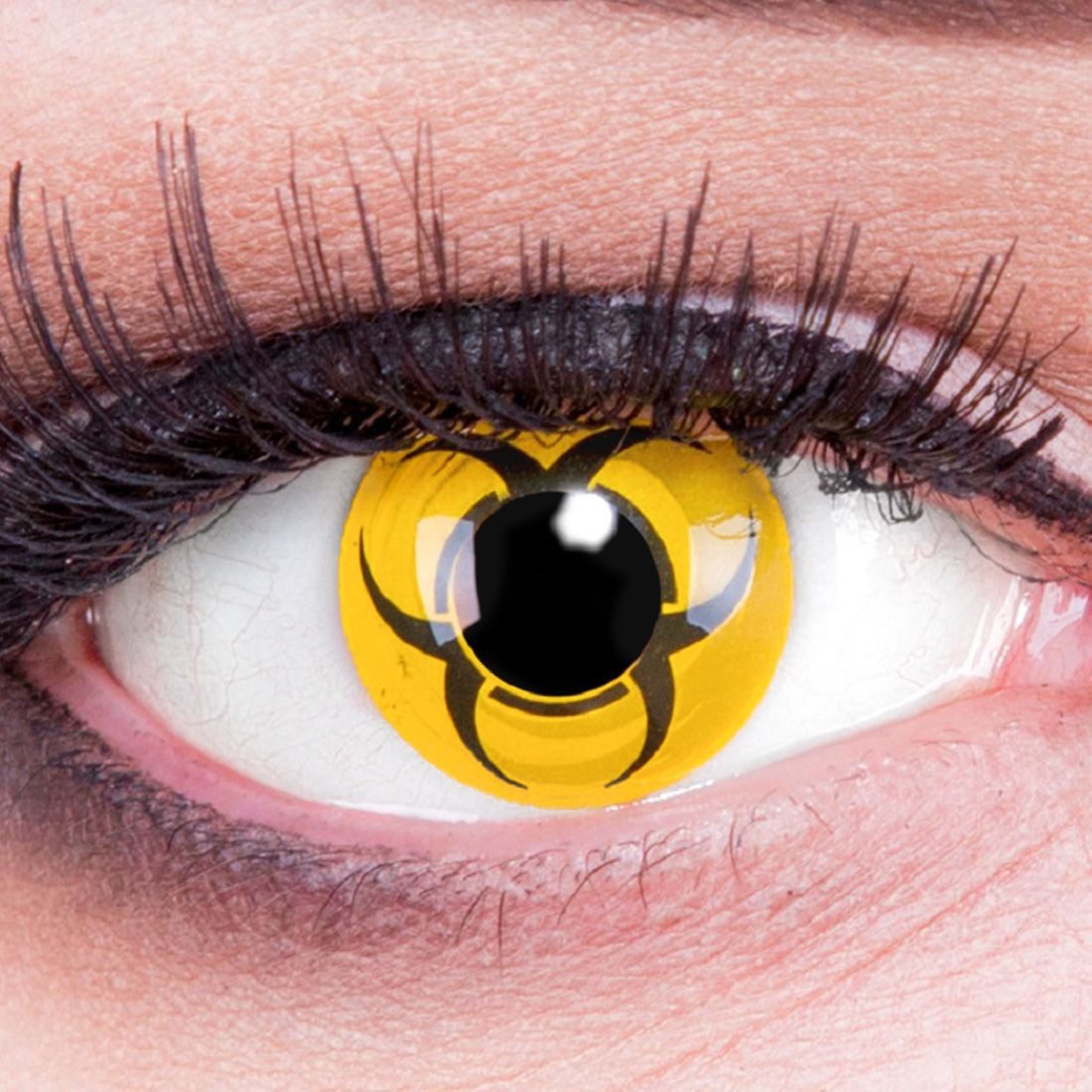 MeralenS Motivlinsen Gelbe 'Biohazard' Manga Fun Linsen 1 Paar. Halloween & Cosplay