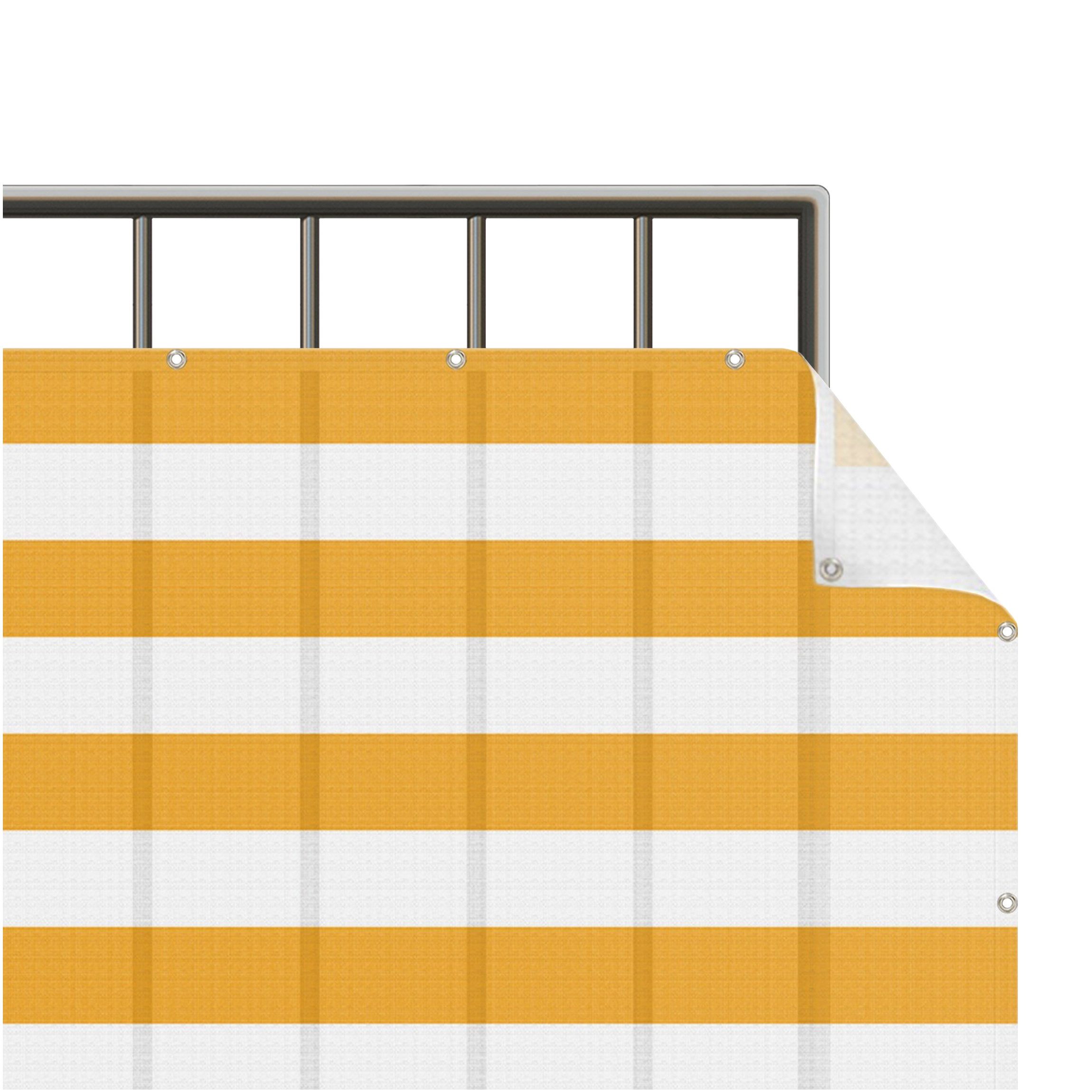 Balkonsichtschutz Sichtschutz Balkon Muster Modern Querstreifen Gelb Balkonbespannung