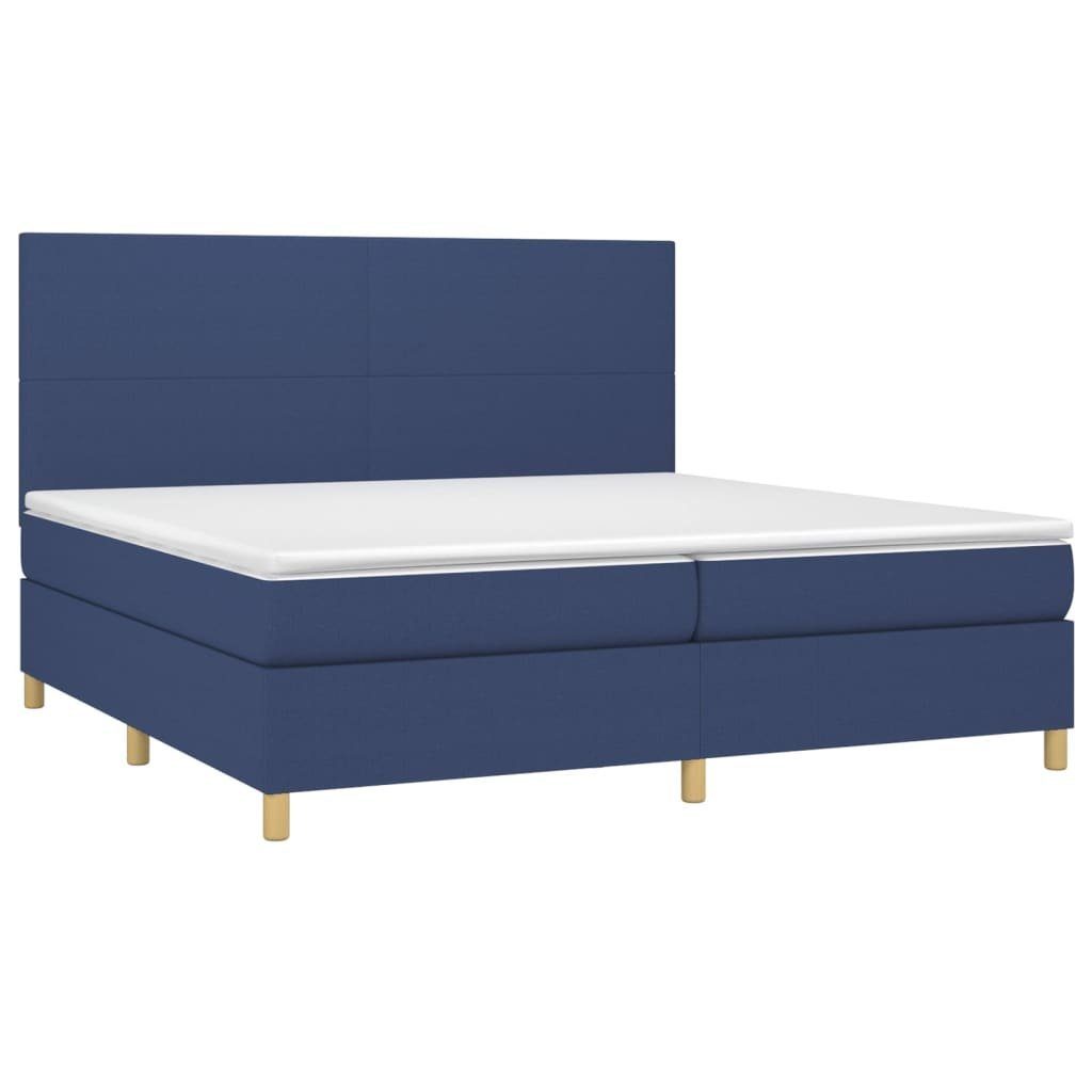 Bett Boxspringbett mit Matratze Blau 200x200 cm Stoff