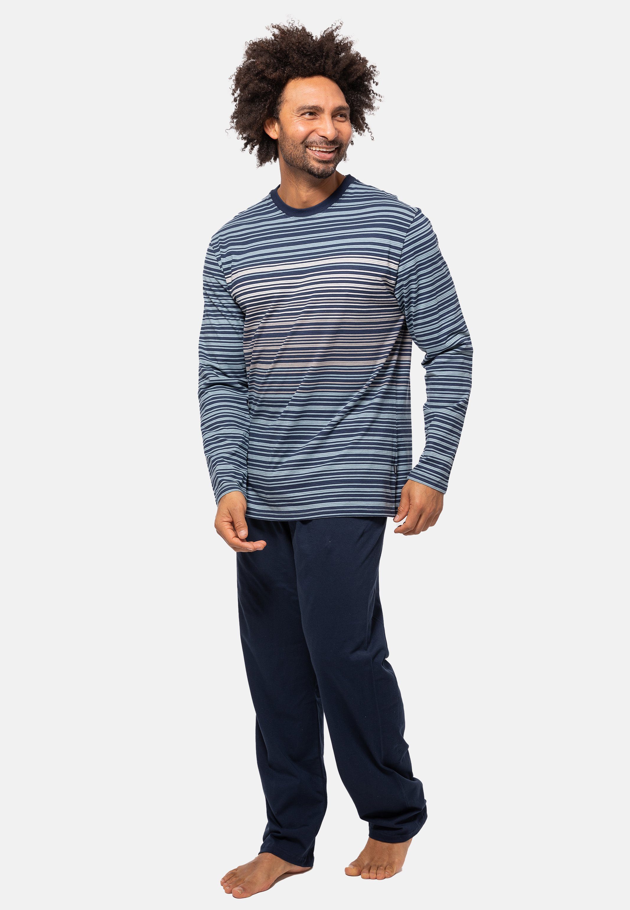 Ammann Pyjama Shirt aus Hose (Set, Schlafanzug langer Set 2 Organic - tlg) Langarm Cotton Baumwolle und 