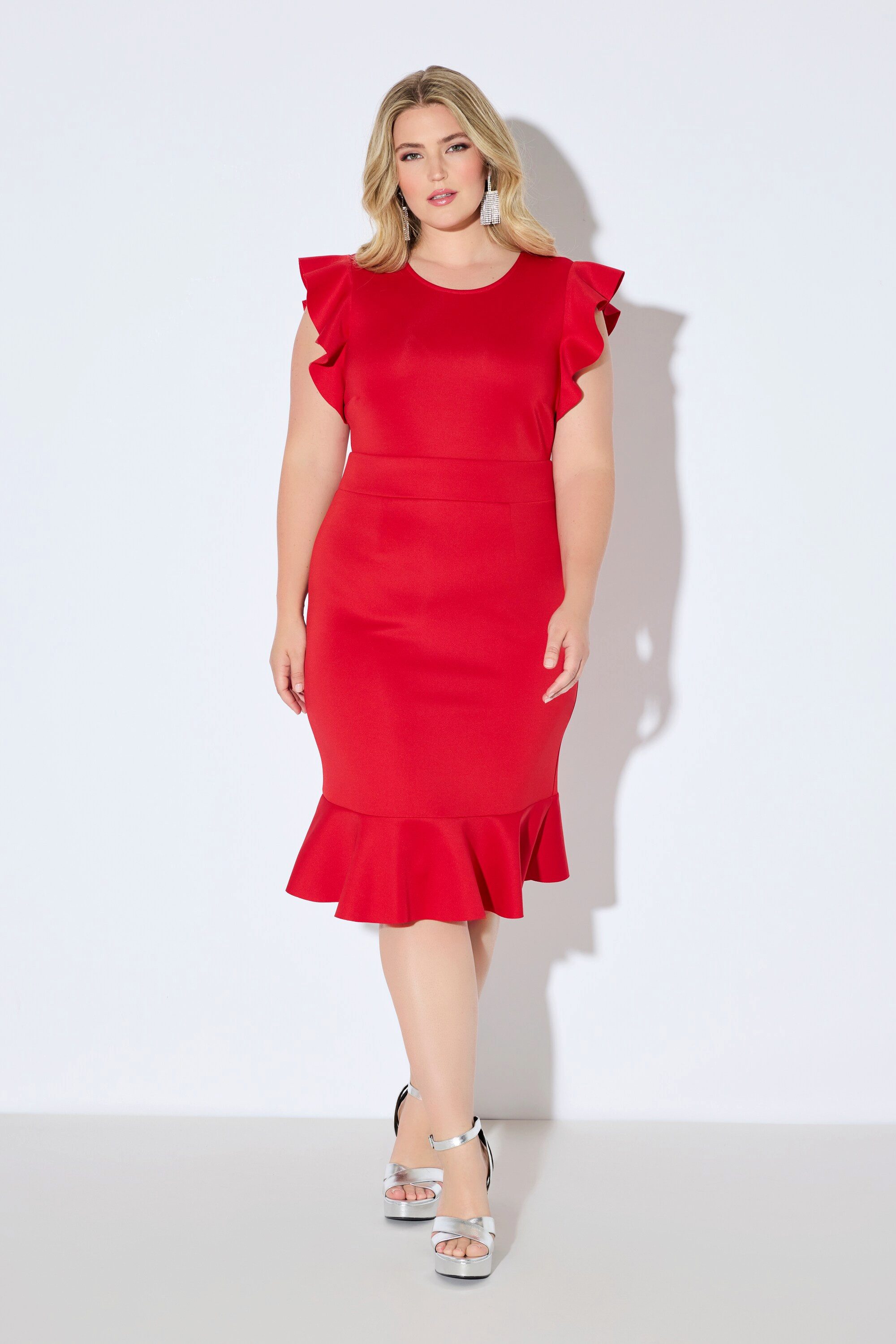 Ulla Popken Etuikleid Scubakleid bequeme Passform kurze Flügelärmel günstig online kaufen