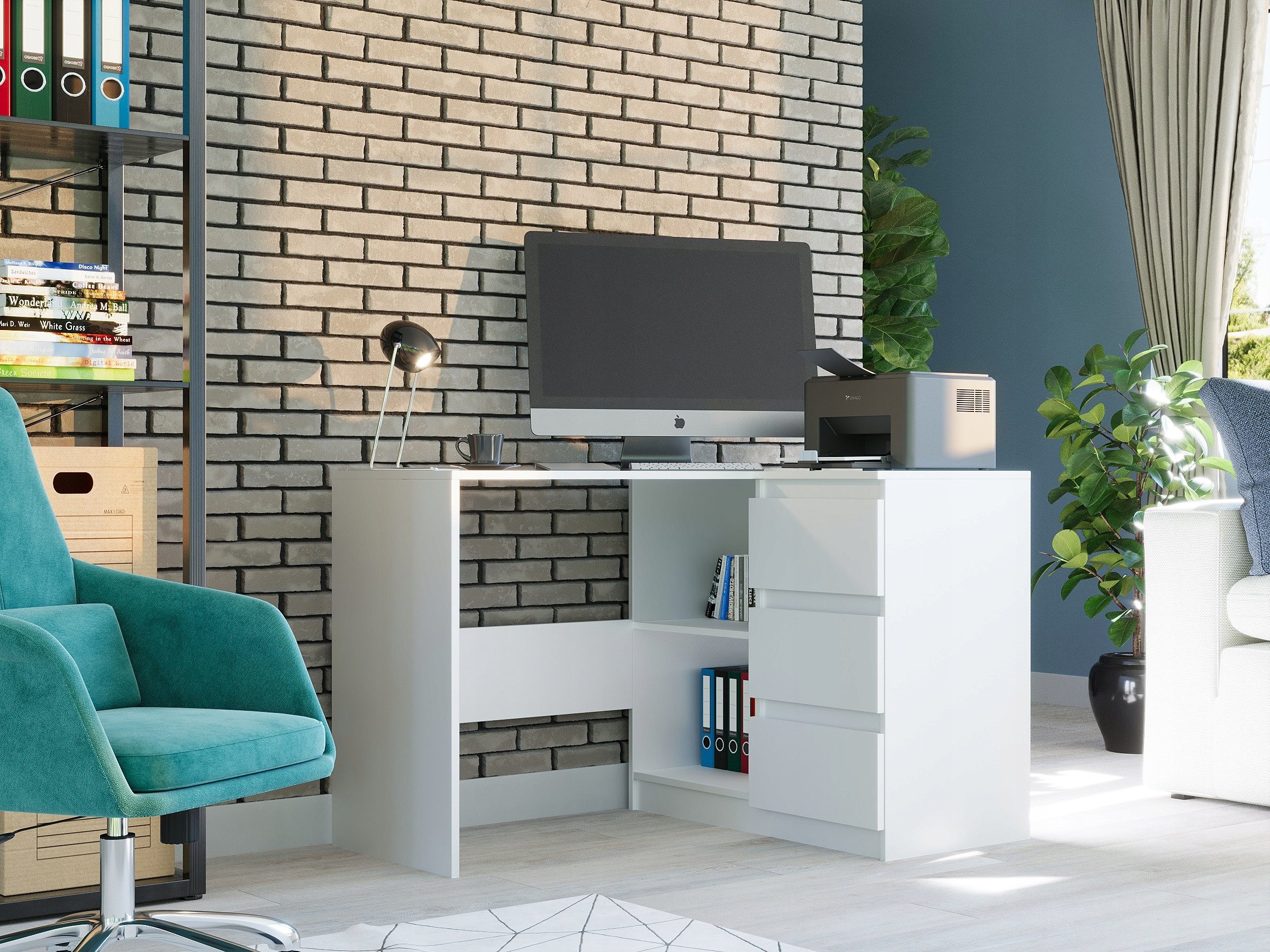 Home Collective Eckschreibtisch mit 3 Schubladen günstig online kaufen