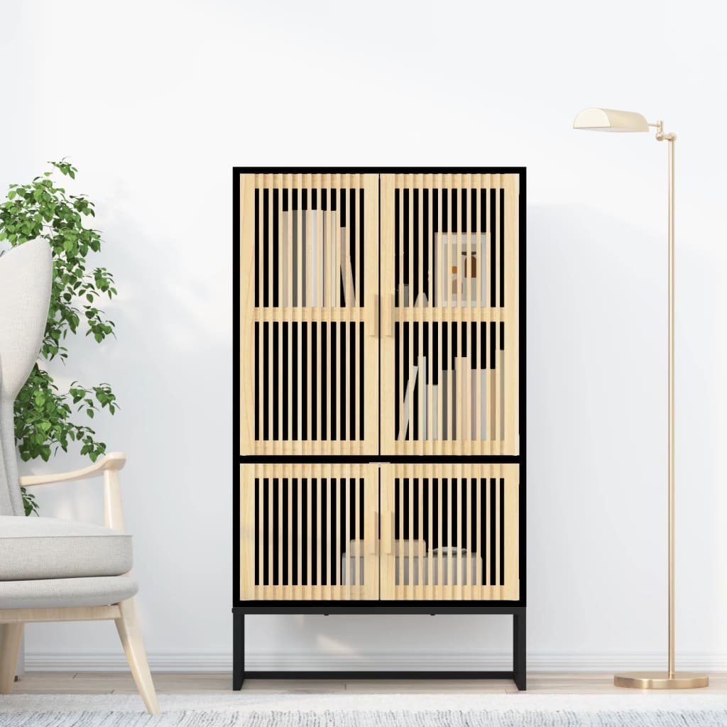 vidaXL Highboard Highboard Schwarz 70x35x125 cm Holzwerkstoff (1 St)