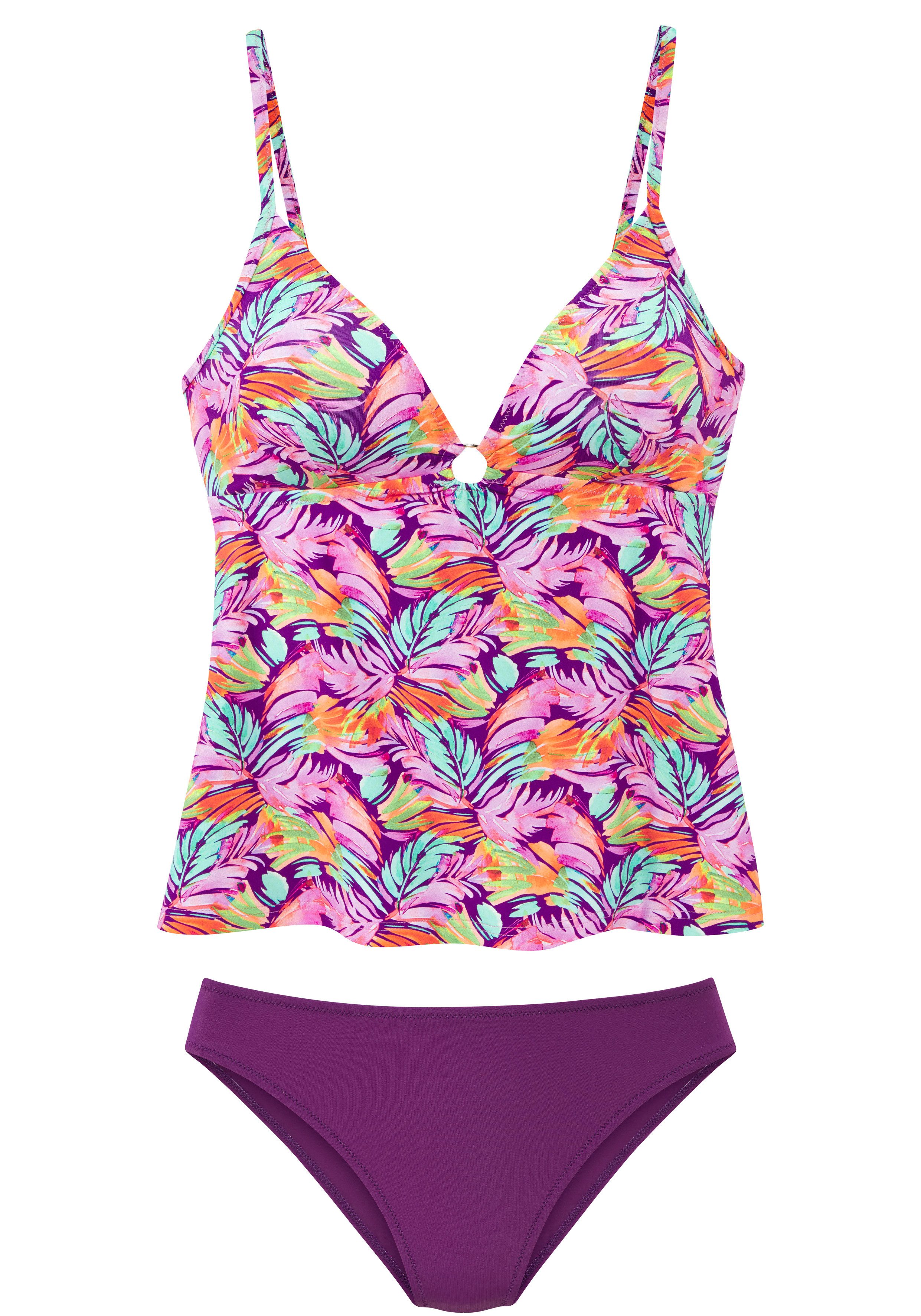 Vivance Tankini mit farbenfrohem Blätterdruck