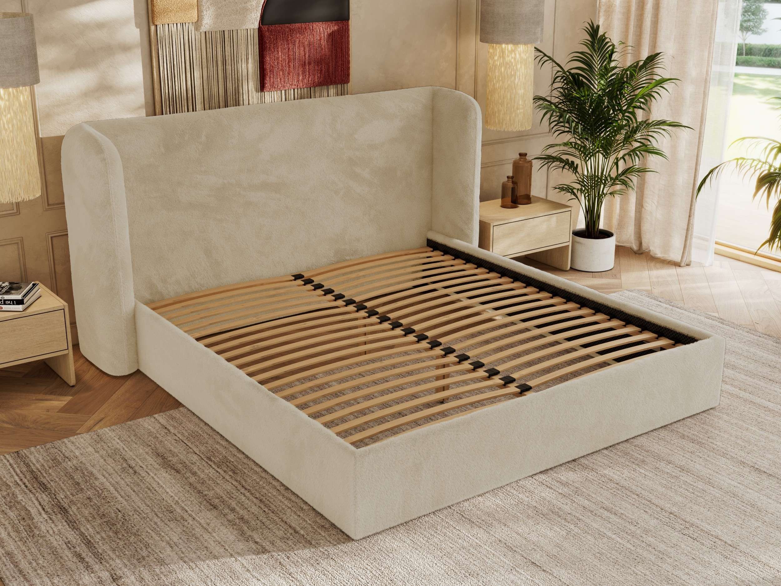 MKS MÖBEL Polsterbett EMORA CLASSIC (Bett, Doppelbett mit Lattenrost, ohne/mit Matratze), Kopfteil 111 cm, 140-200 cm