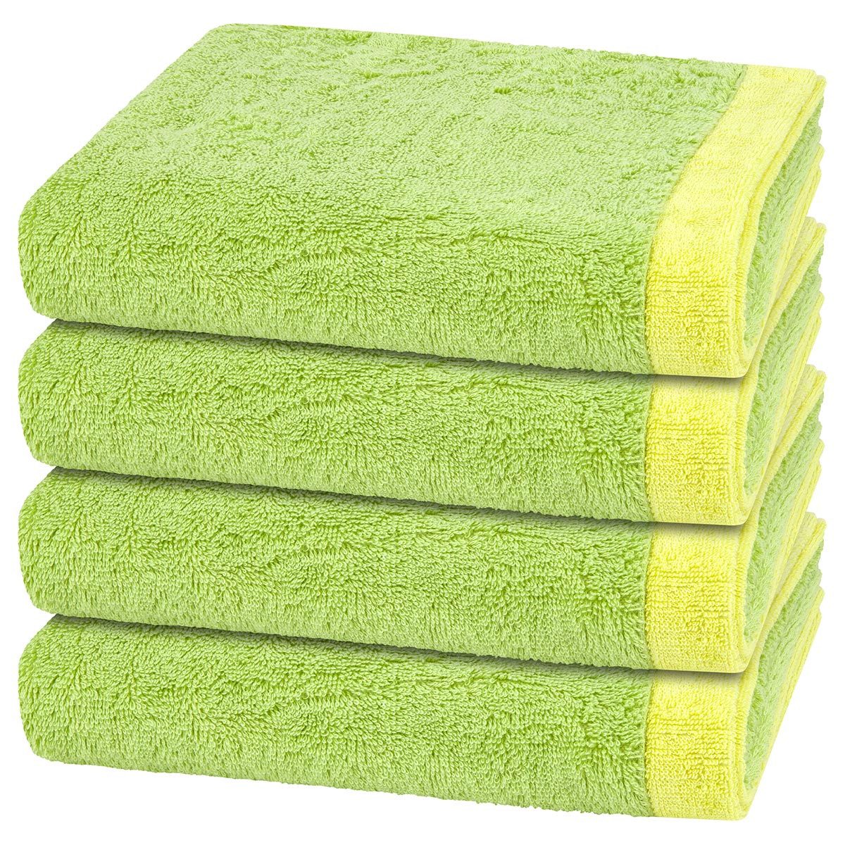 Cawö Handtuch Set Lifestyle Splash, Walkfrottee (Spar-Set, 4-St), 4 X Handtuch im Set - Baumwolle - Saugstark