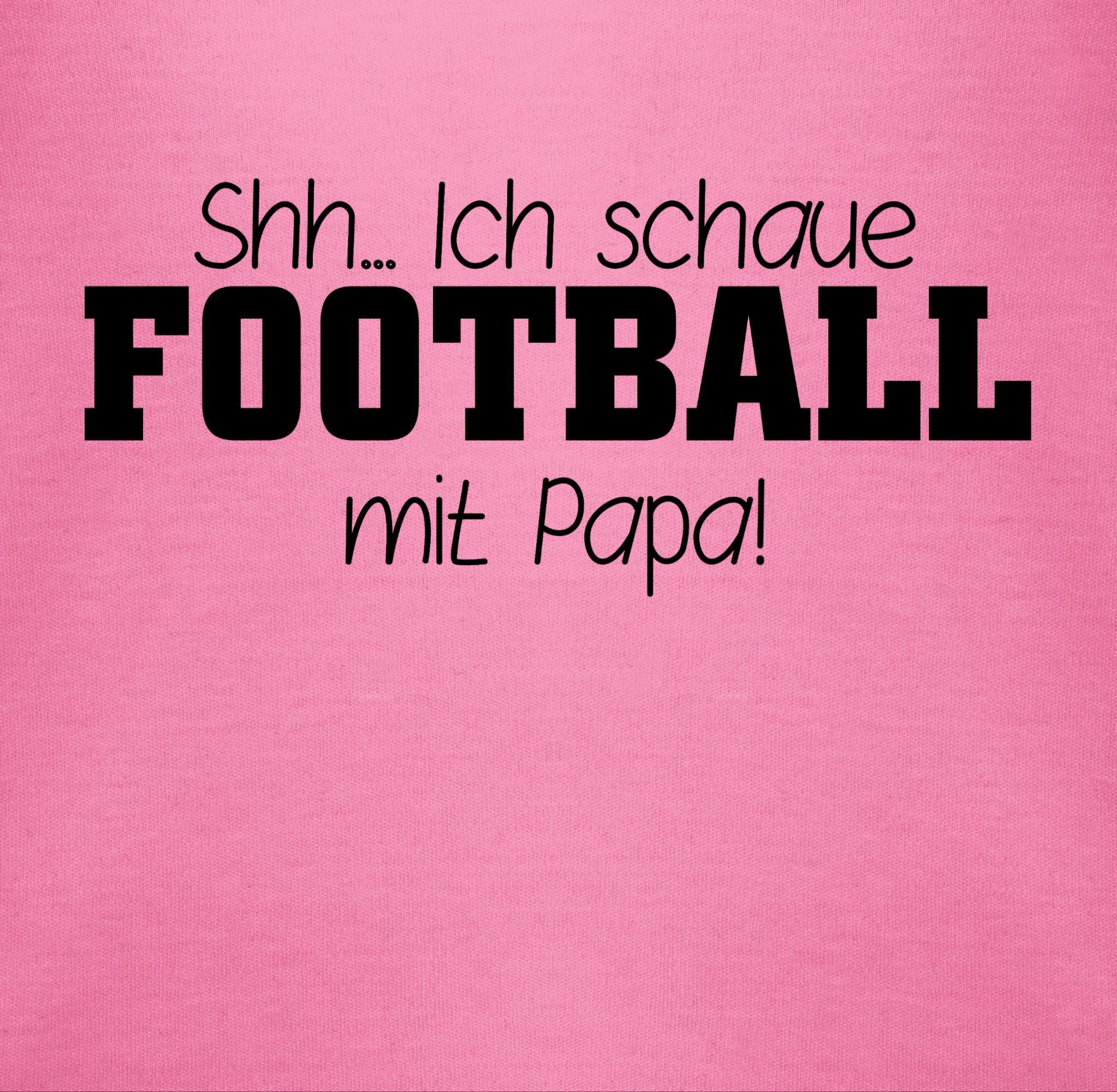 Sport 2 mit Papa! schwarz Shirtracer schaue Baby Football Shh...Ich Shirtbody Bewegung & - Pink