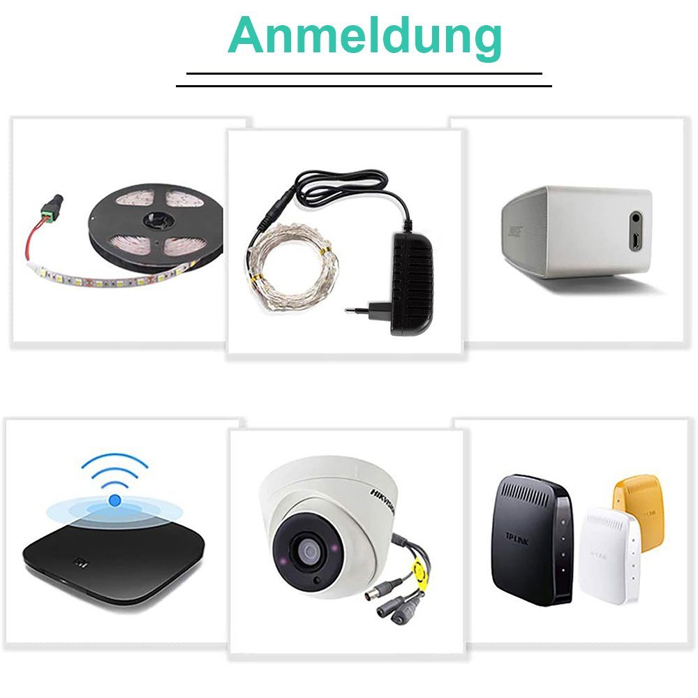 Rosnek DC12V, Stromversorgungsadapter, Konverter-Ladegerät, für LED-Streifen Stromadapter