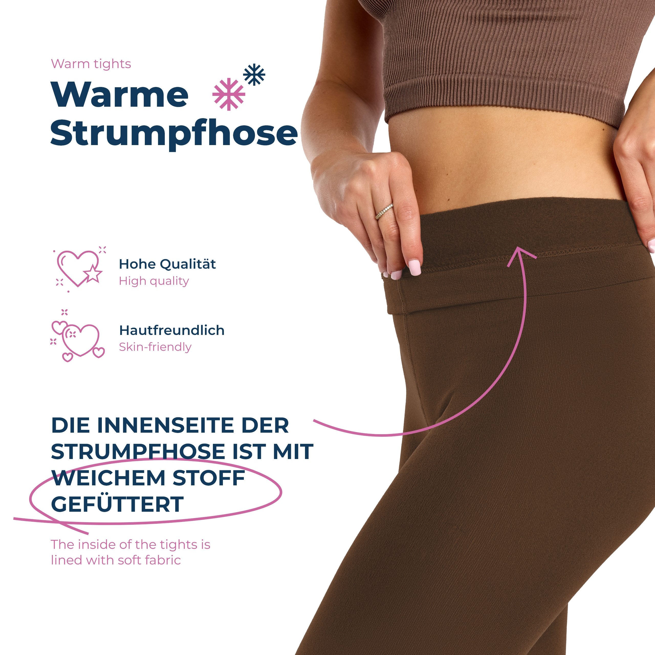 Merry Style Strumpfhose Thermo Strumpfhose Damen Winter Wärme Tights Gefütterte MS-ATX-442 (1 St)