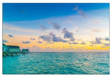 Wallario Wandfolie, Wasserhäuser auf den Malediven, wasserresistent, geeignet für Bad und Dusche