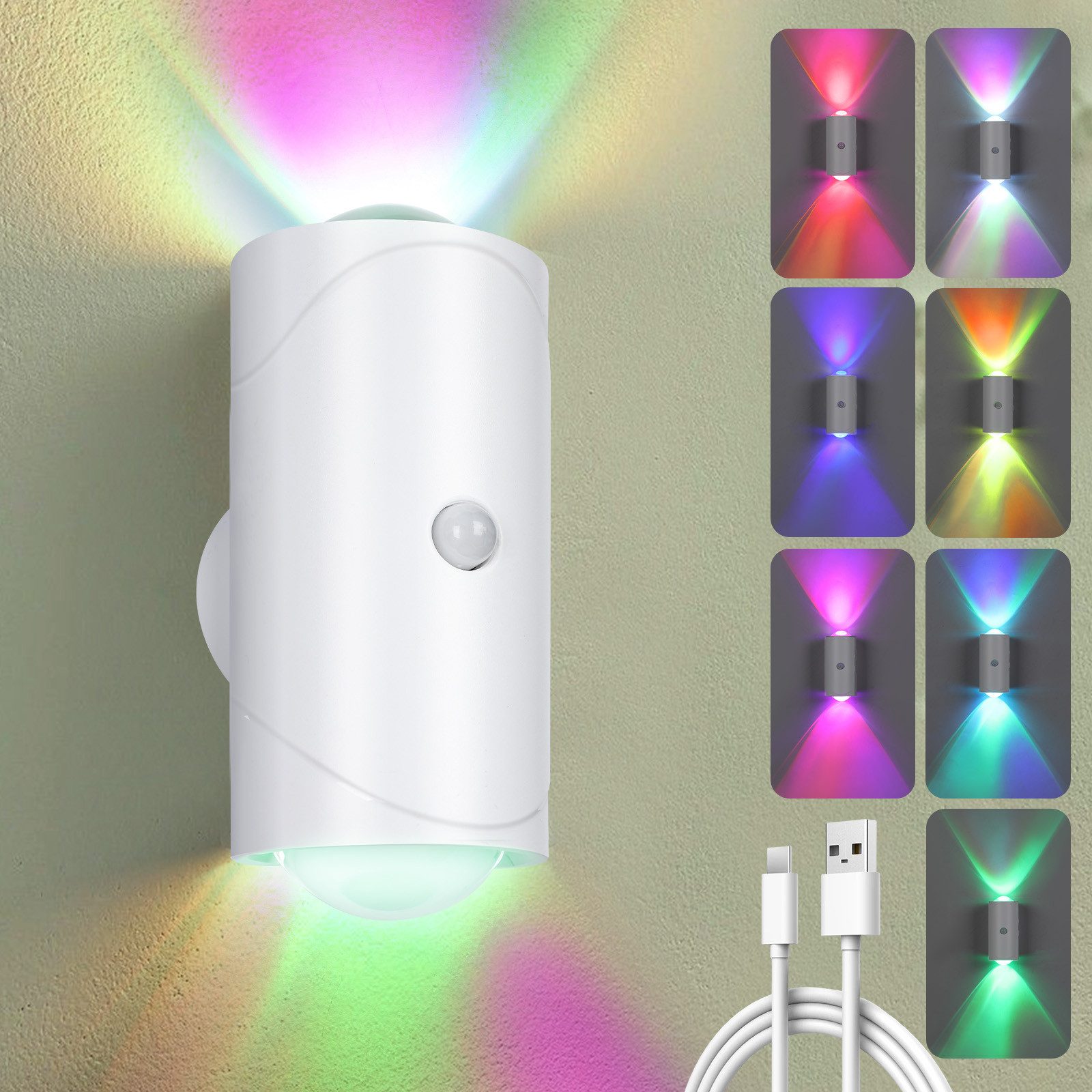 PRIISF Wandleuchte LED Wandlampe Akku Wandstrahler Wandspot Nachtlicht mit günstig online kaufen