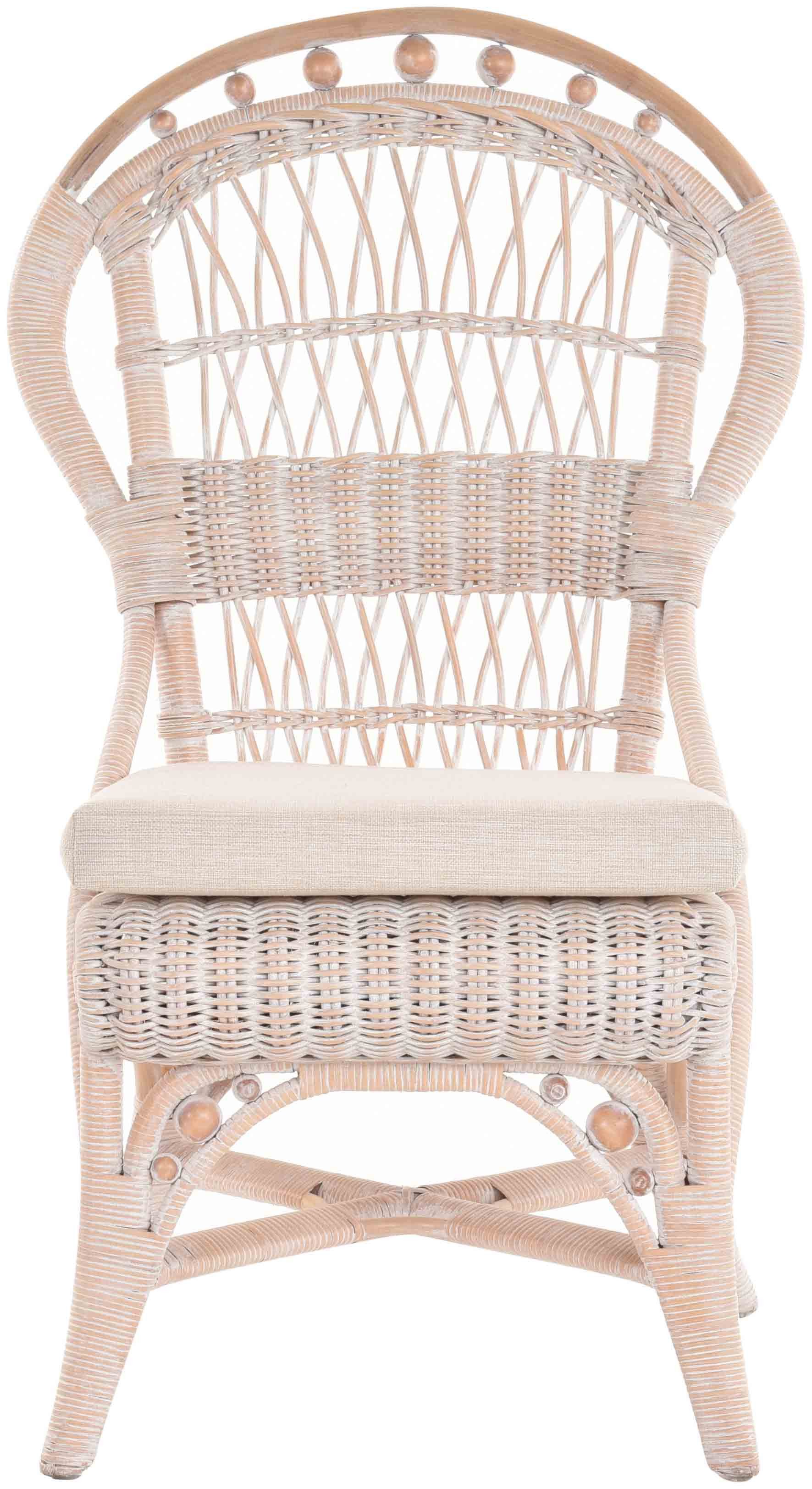 Krines Home Küchenstuhl S Princess (Kugelstuhl) Toast Weiss + Kissen Jessy günstig online kaufen