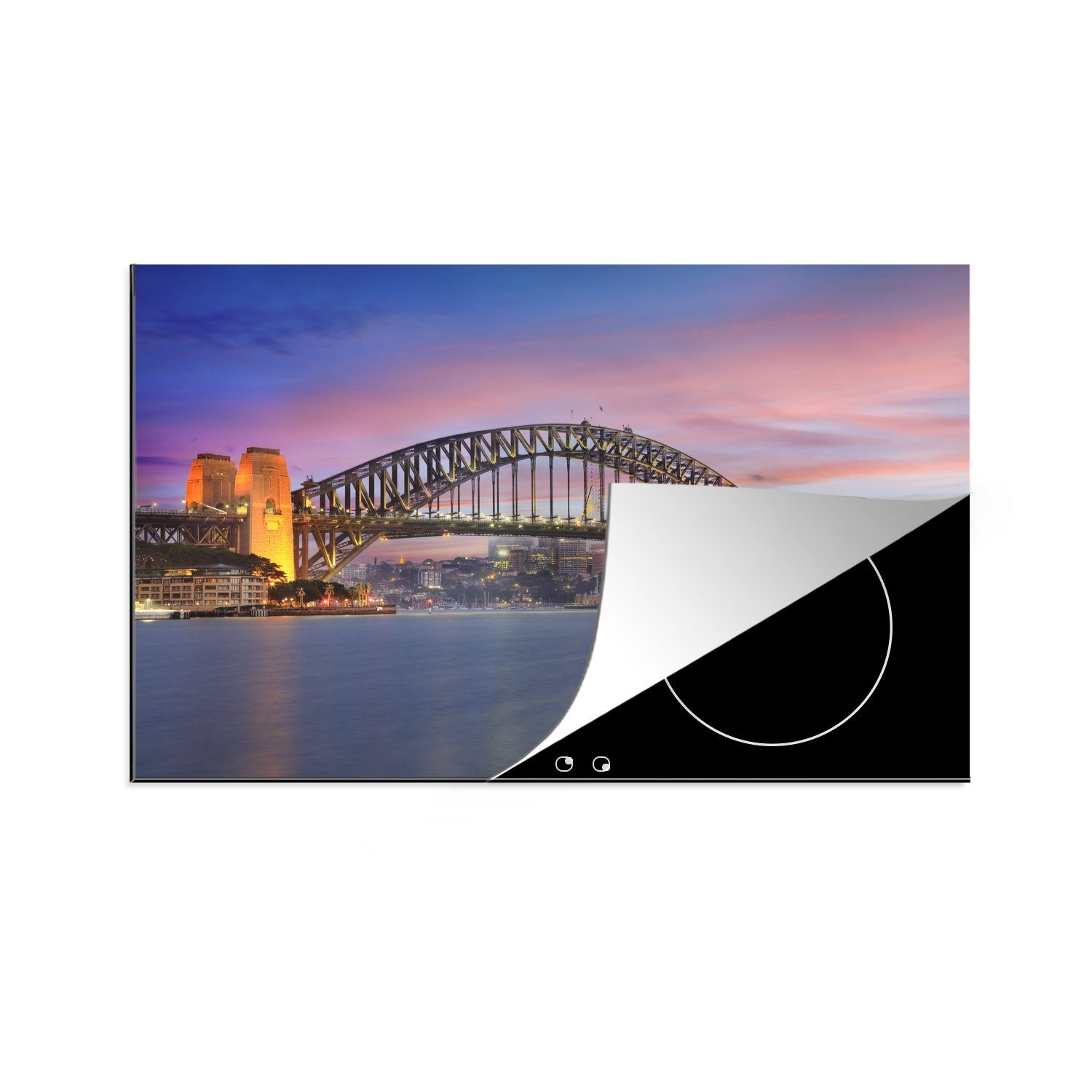 die für (1 die MuchoWow in Ceranfeldabdeckung cm, von Induktionskochfeld Australien, küche, Herdblende-/Abdeckplatte Vinyl, Schutz Bridge Skyline Sydney tlg), Sydney Harbour und 81x52