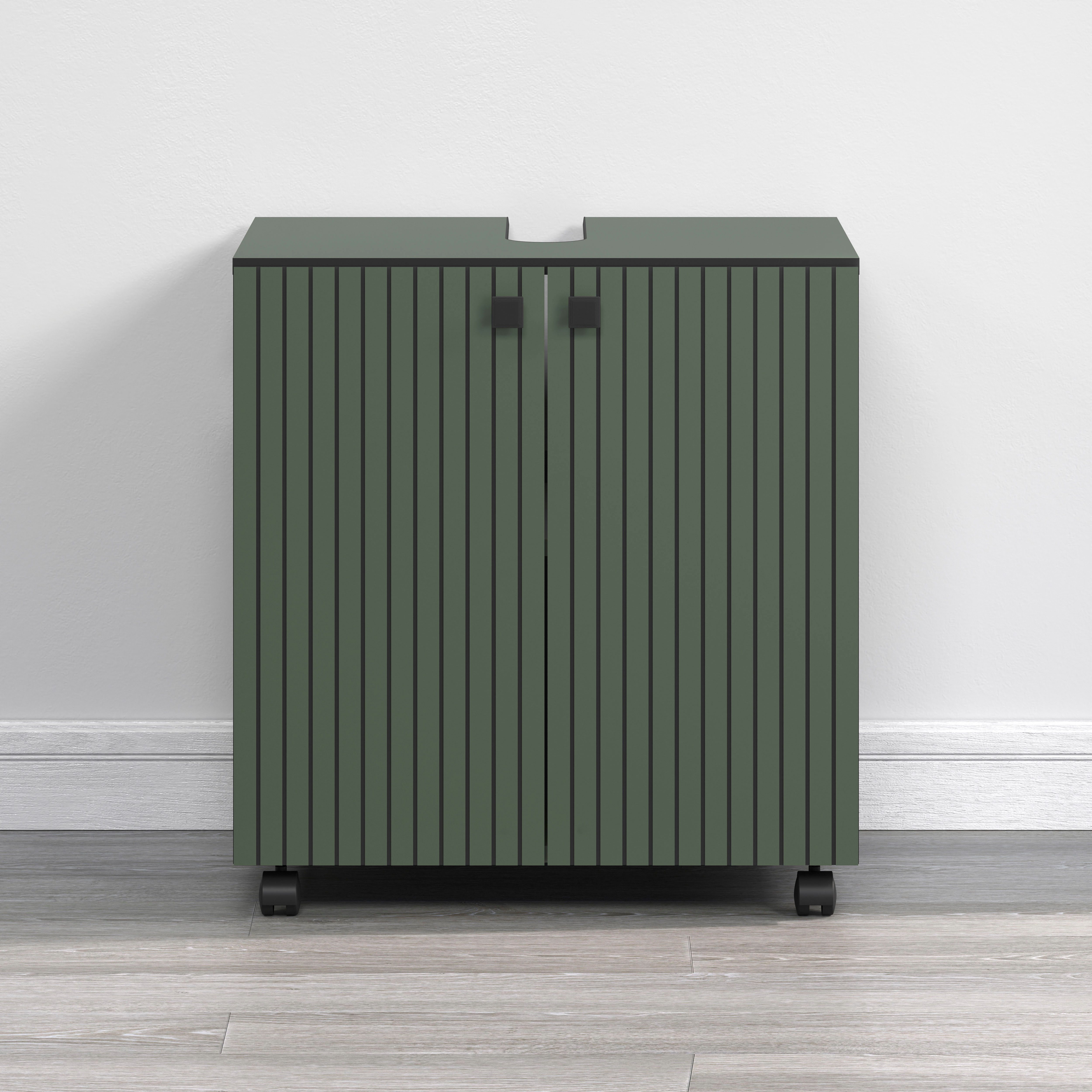 welltime Waschbeckenunterschrank Amrum Waschtisch auf Rollen - (B/T/H) wahlweise 60-80/42/64 cm