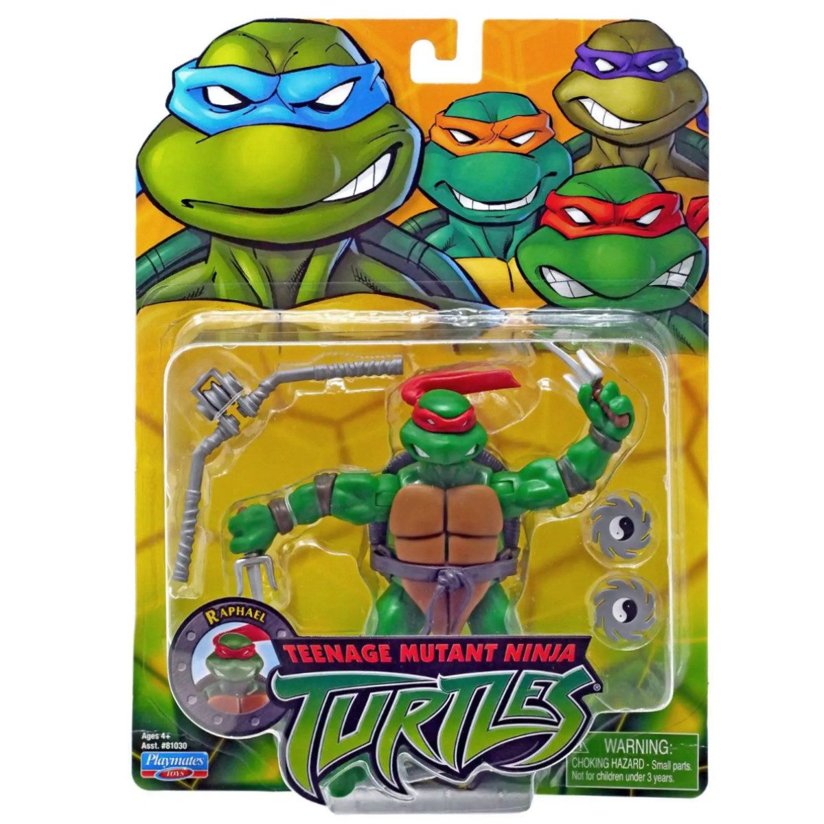 Playmates Toys Actionfigur Teenage Mutant Ninja Turtles Retro Figur, bewegliche 12 cm große Figur mit Zubehör
