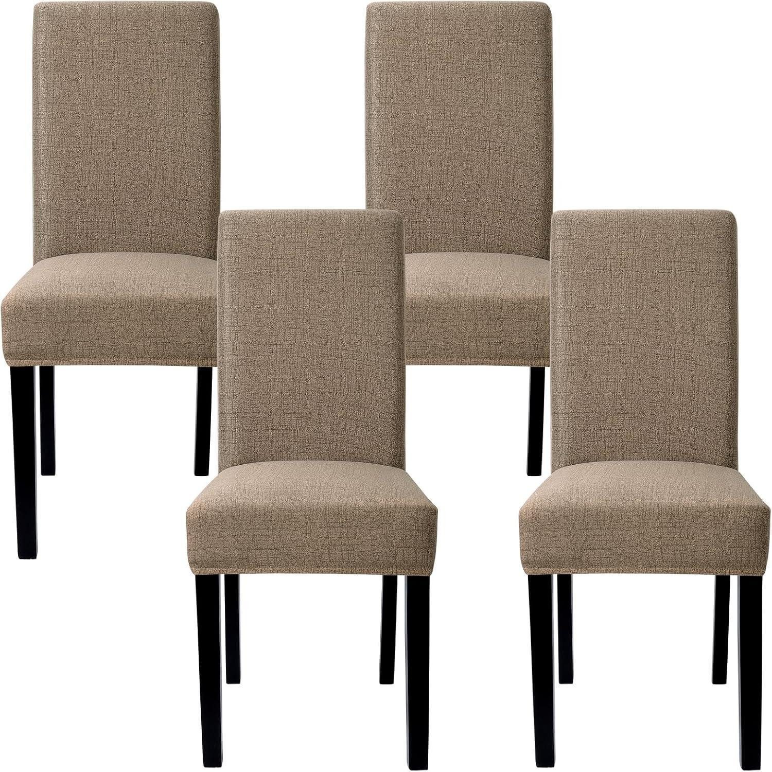 Esszimmerstuhl Stuhlhussen 4er Set Stretch Esszimmer Abnehmbar Waschbar Stuhlüberzüge