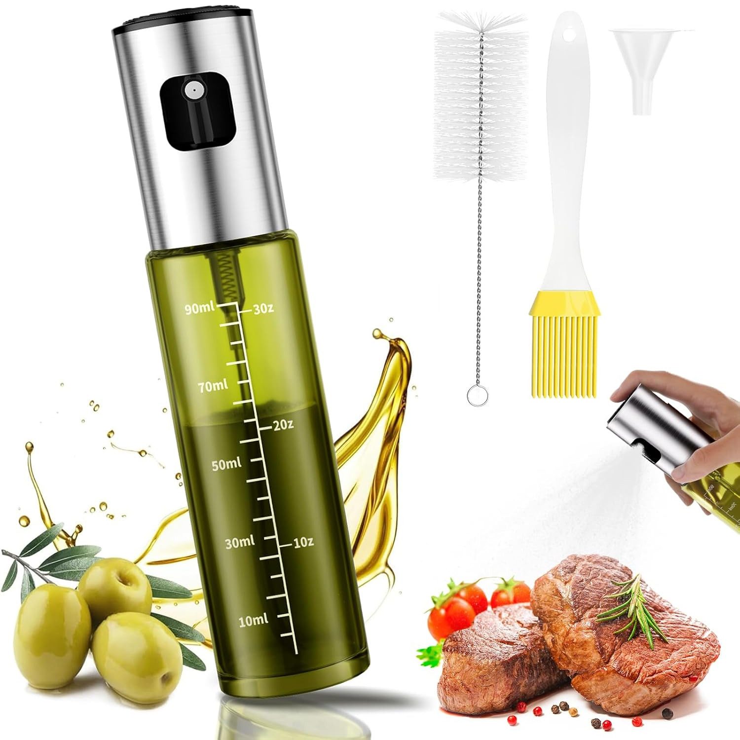 Ölspender Ölsprüher, Öl Sprühflasche, Ölspray zum Kochen, Olivenölsprüher